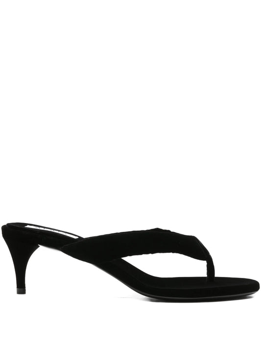 55mm velvet knotted thong mules