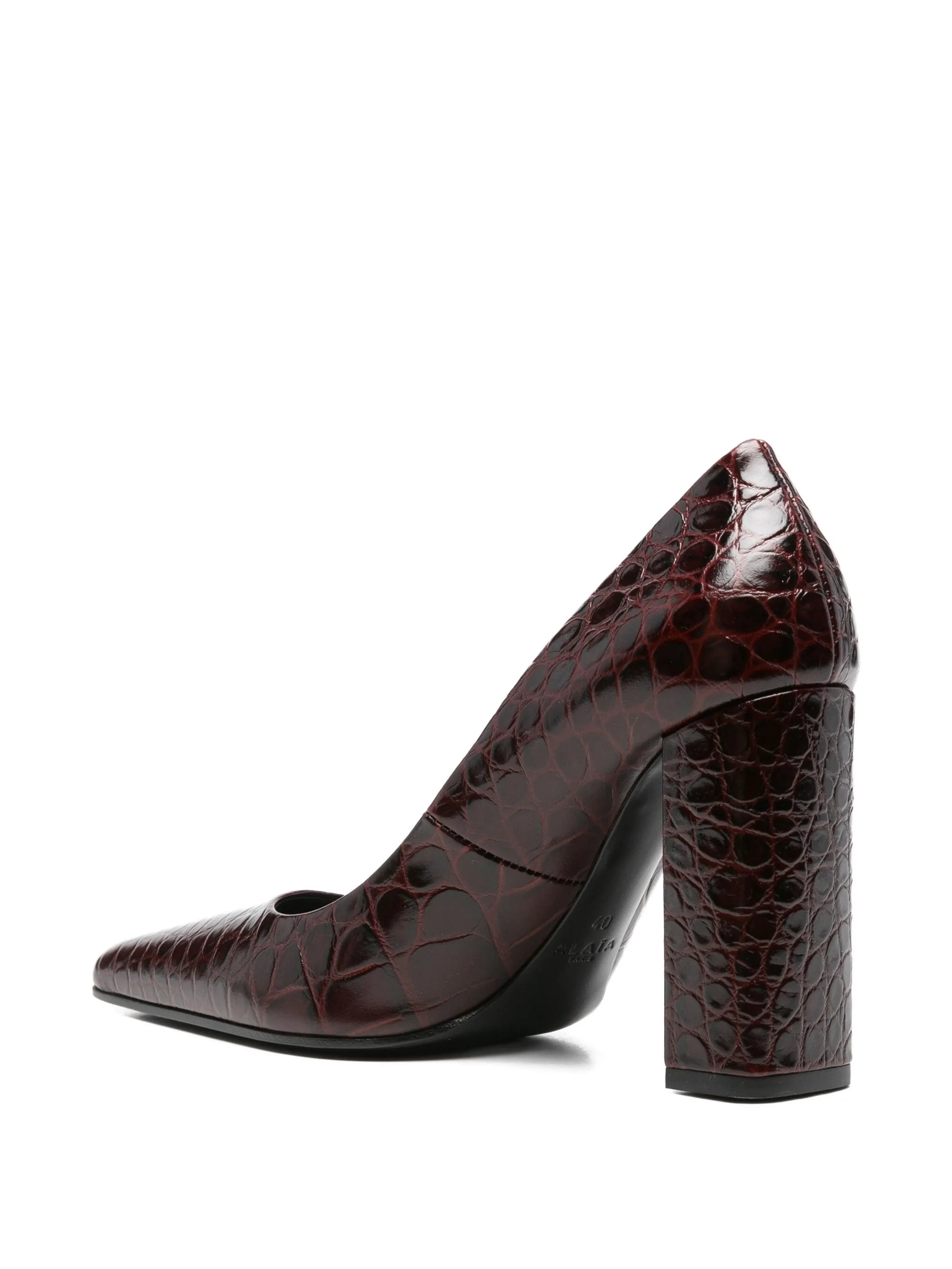 90mm leather heeled pumps