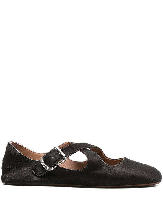 buckle cross-strap ballet flats