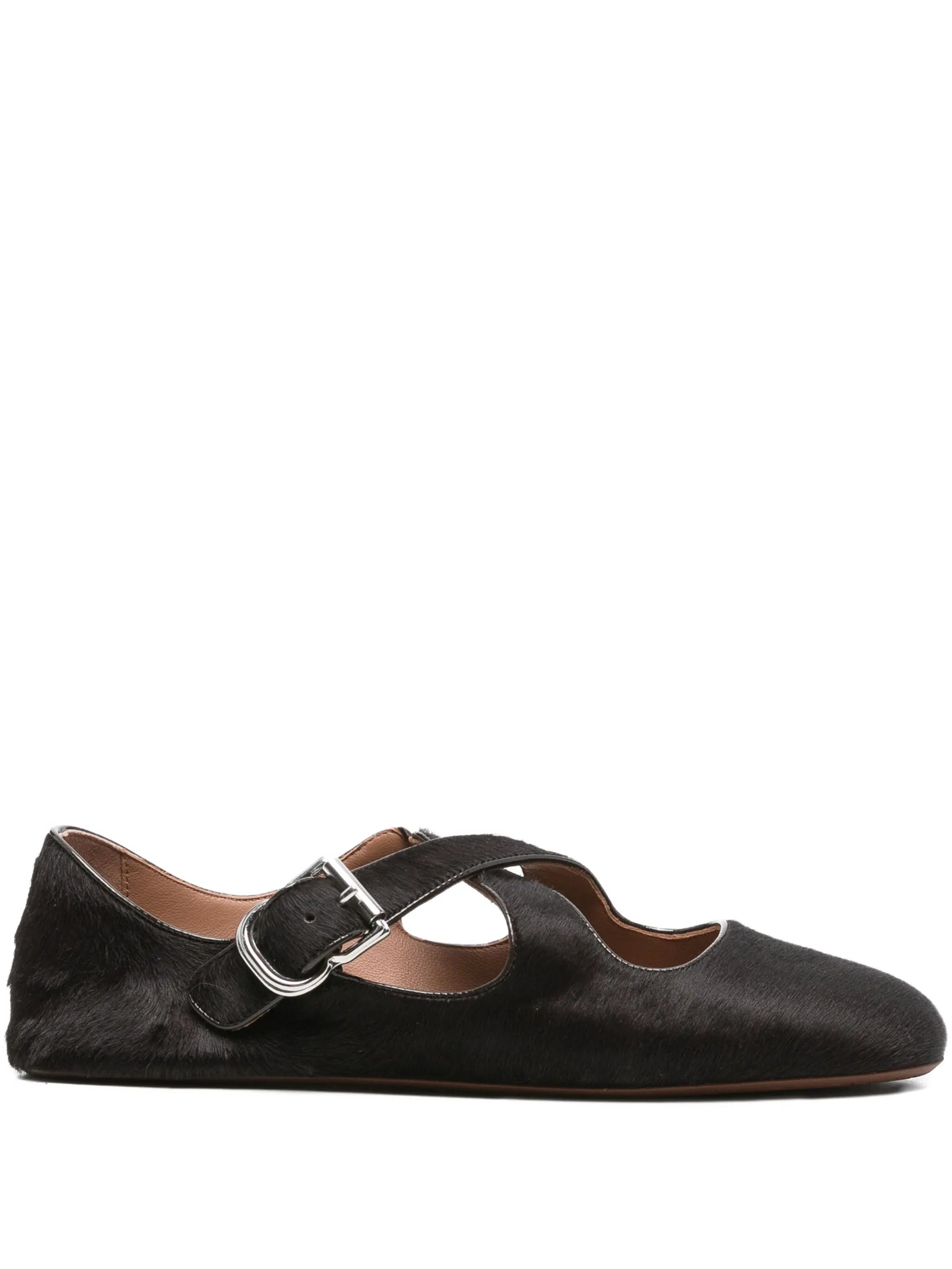 buckle cross-strap ballet flats