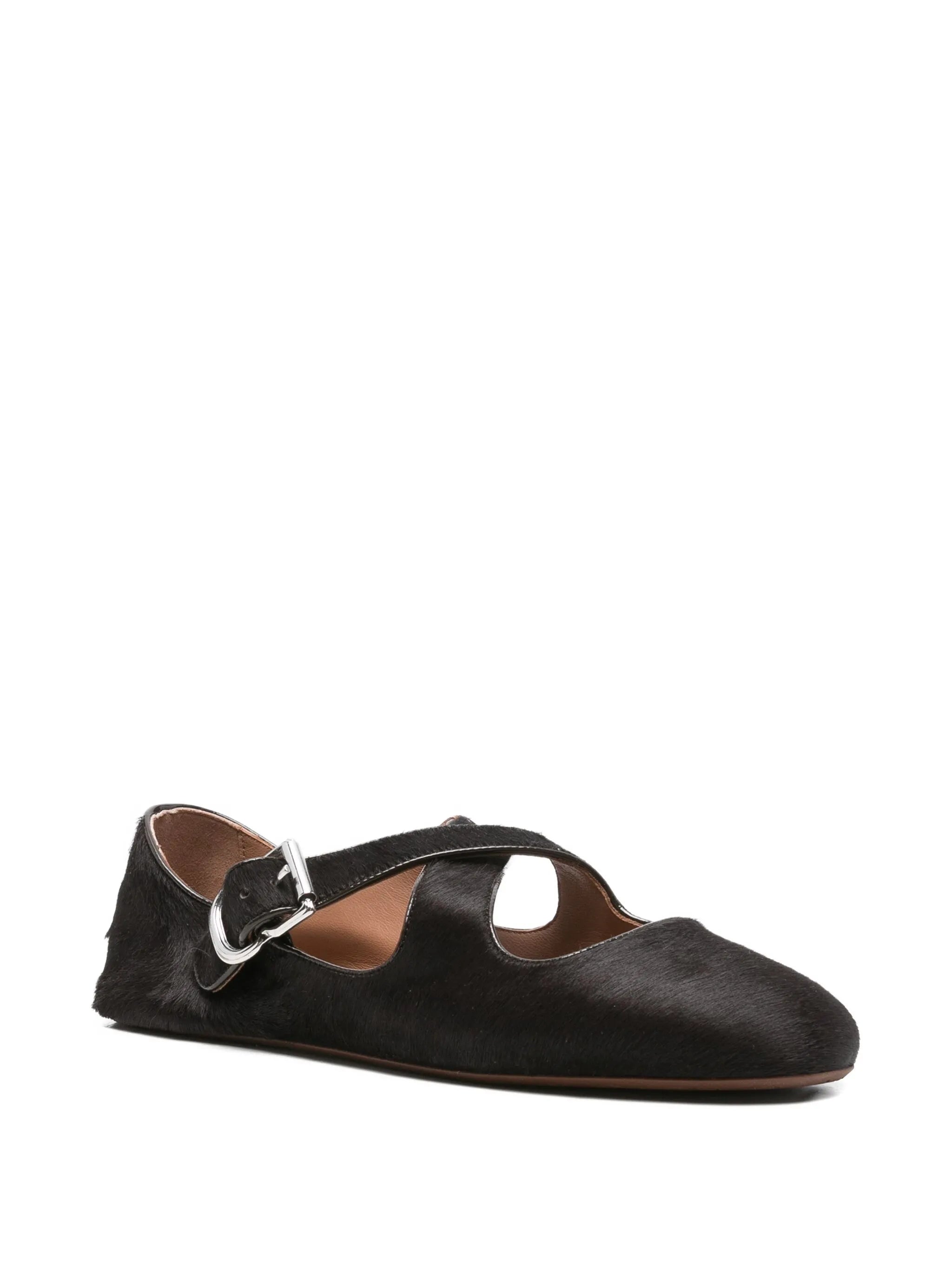 buckle cross-strap ballet flats
