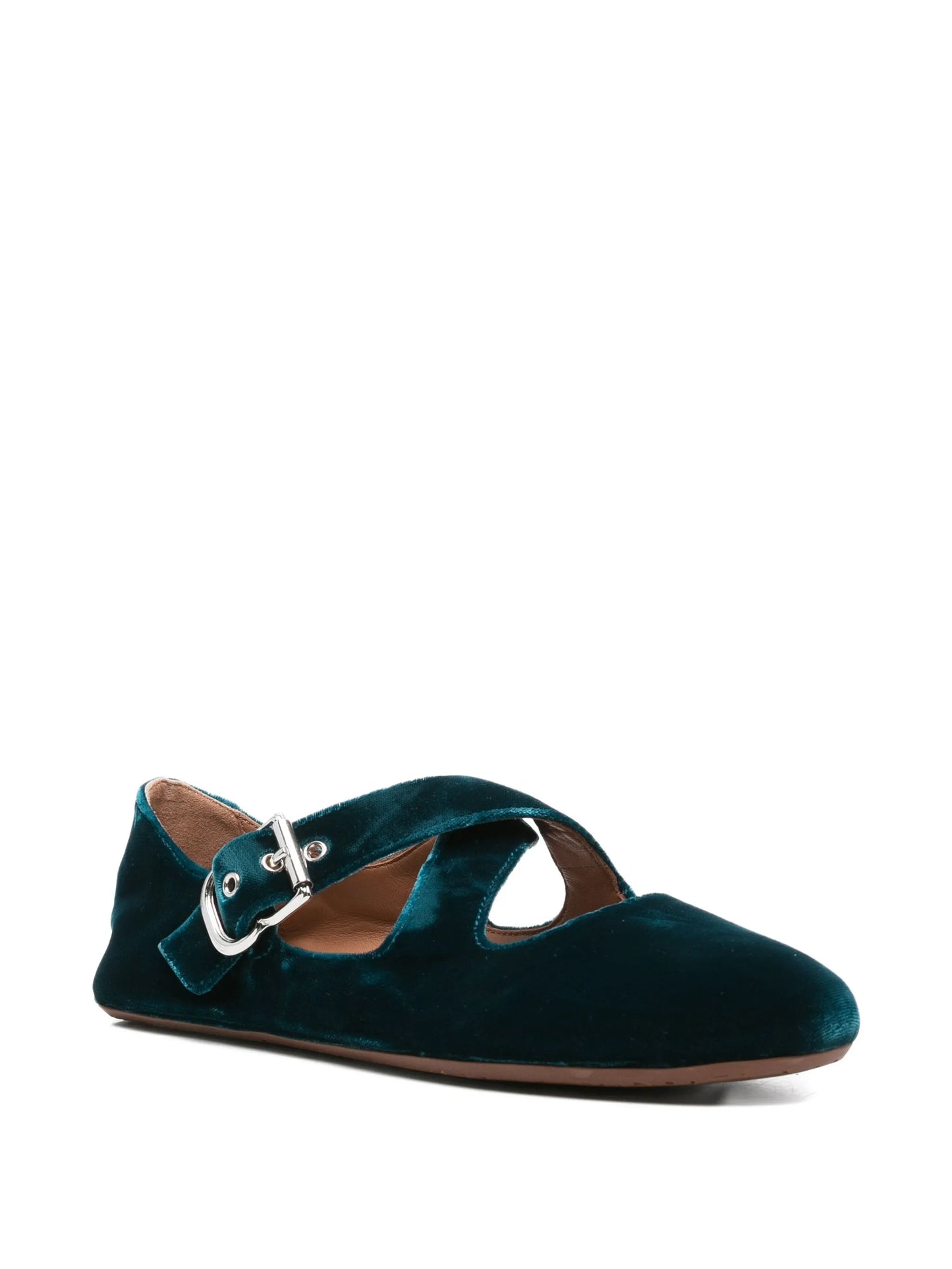 criss-cross buckled ballet flats