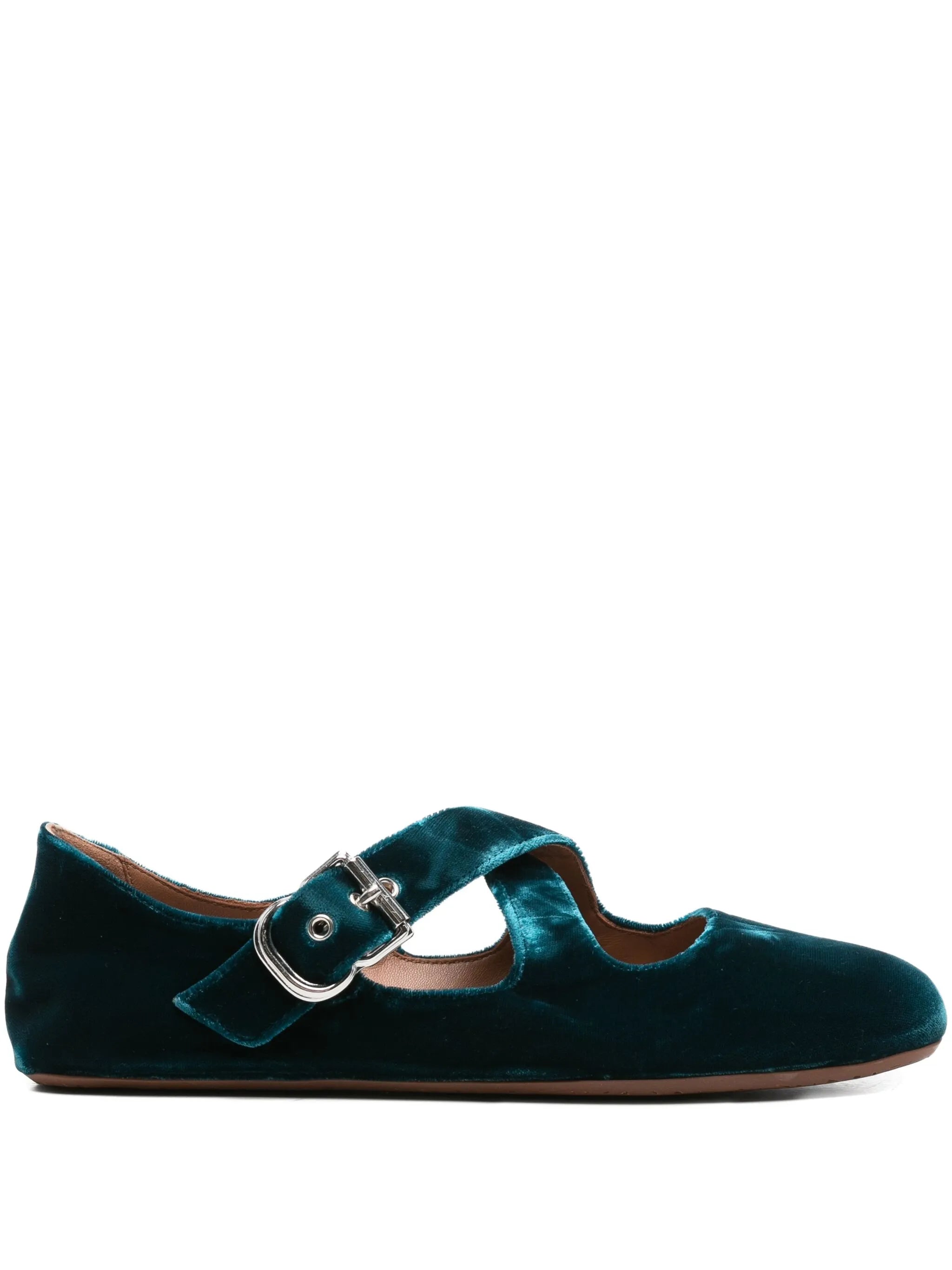 criss-cross buckled ballet flats