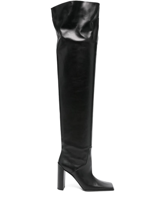 90mm square-toe knee-high boots