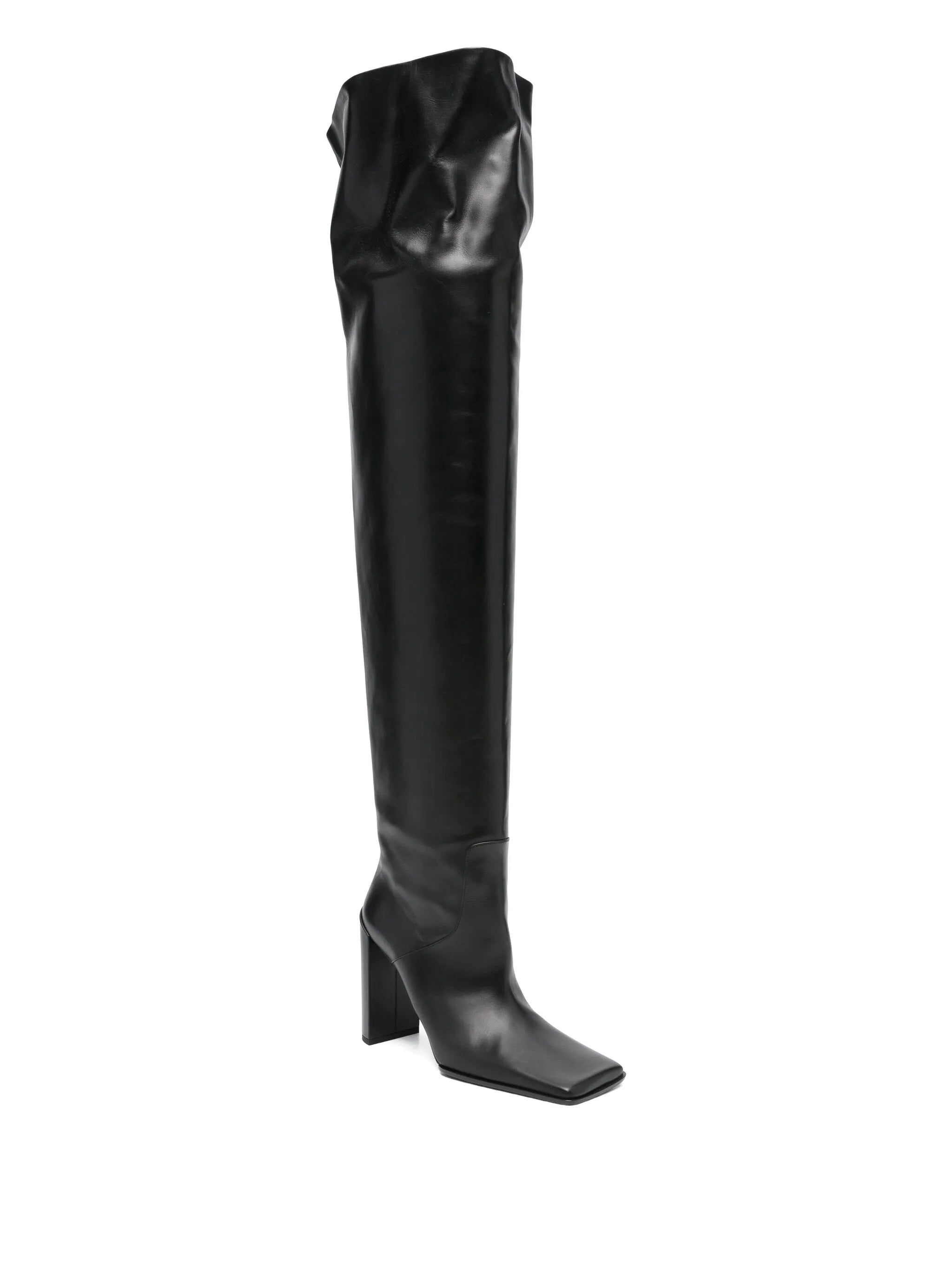 90mm square-toe knee-high boots