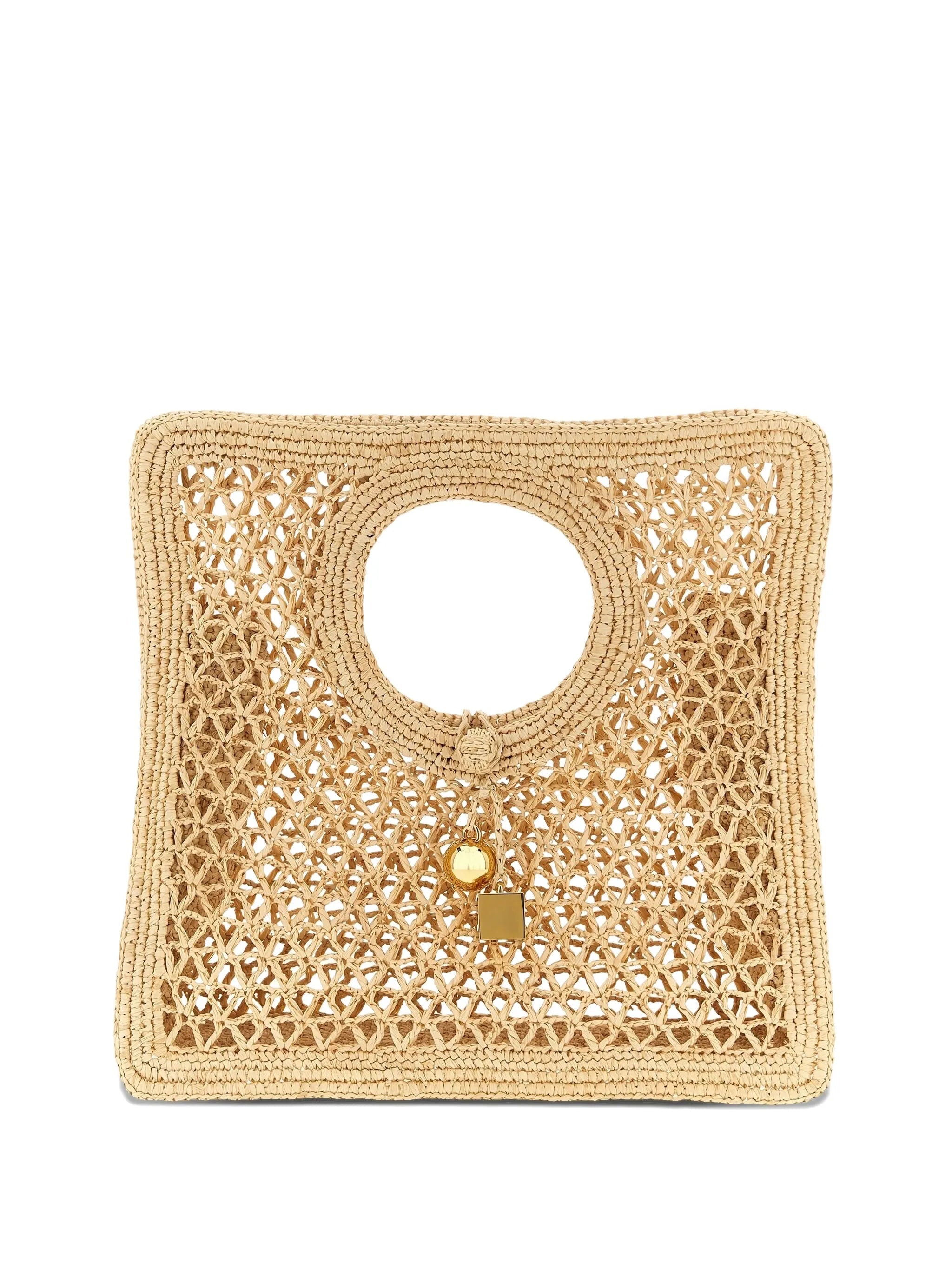 small The Spiaggia circular-handle crochet tote bag