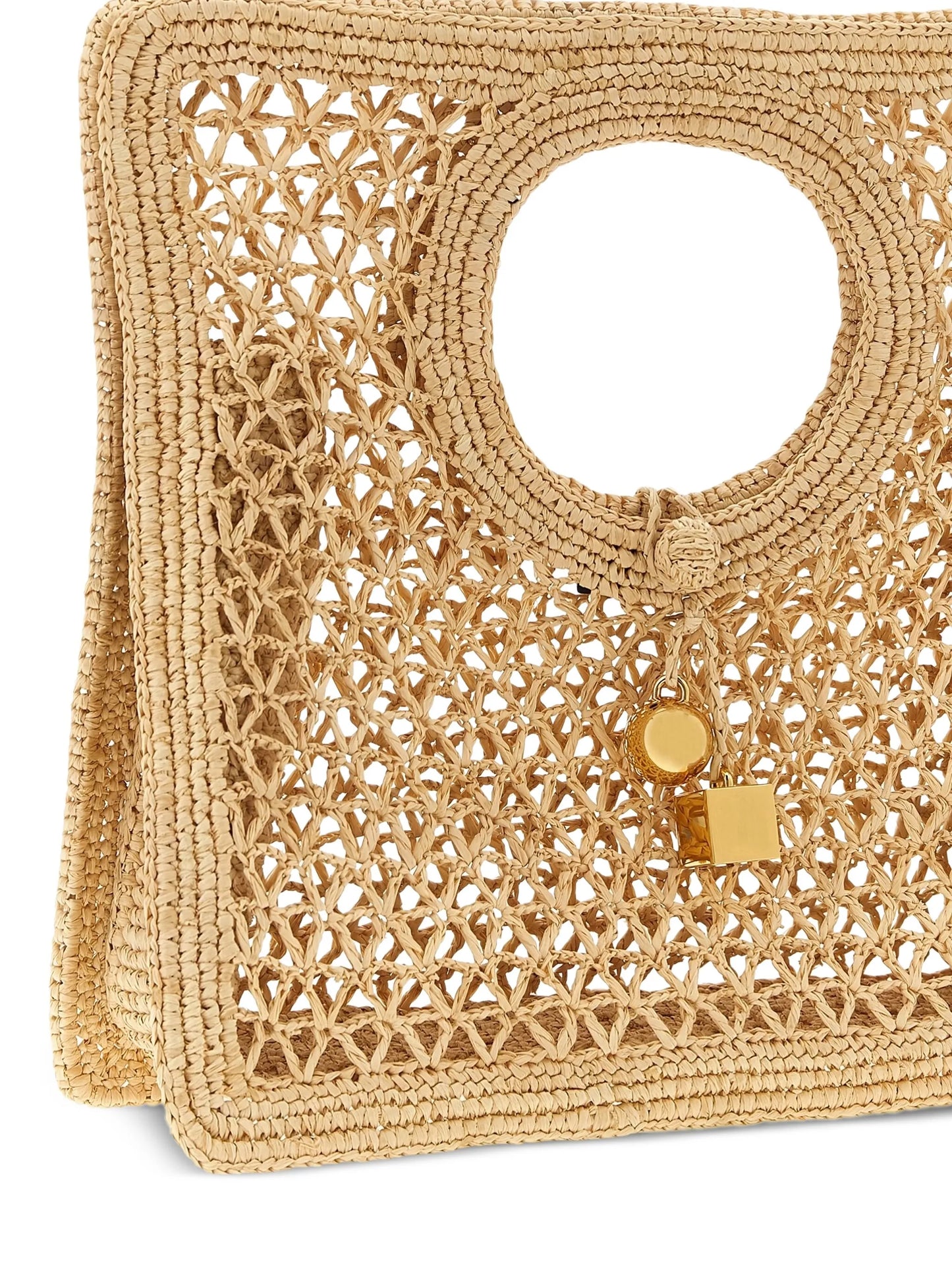 small The Spiaggia circular-handle crochet tote bag