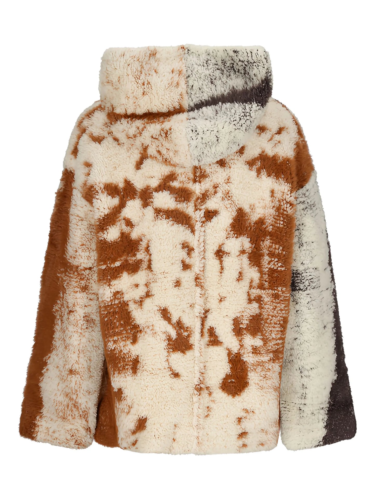 tie-dye pattern shearling hoodie