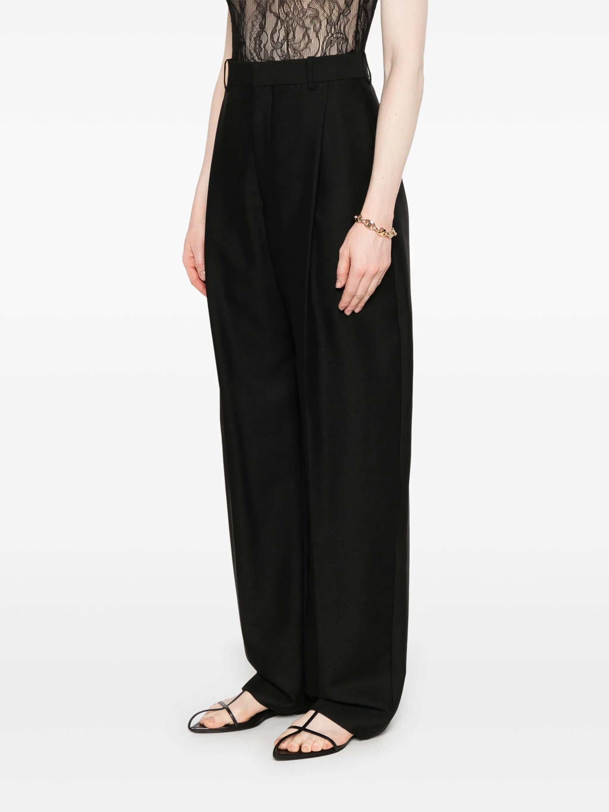 pleat-detail trousers