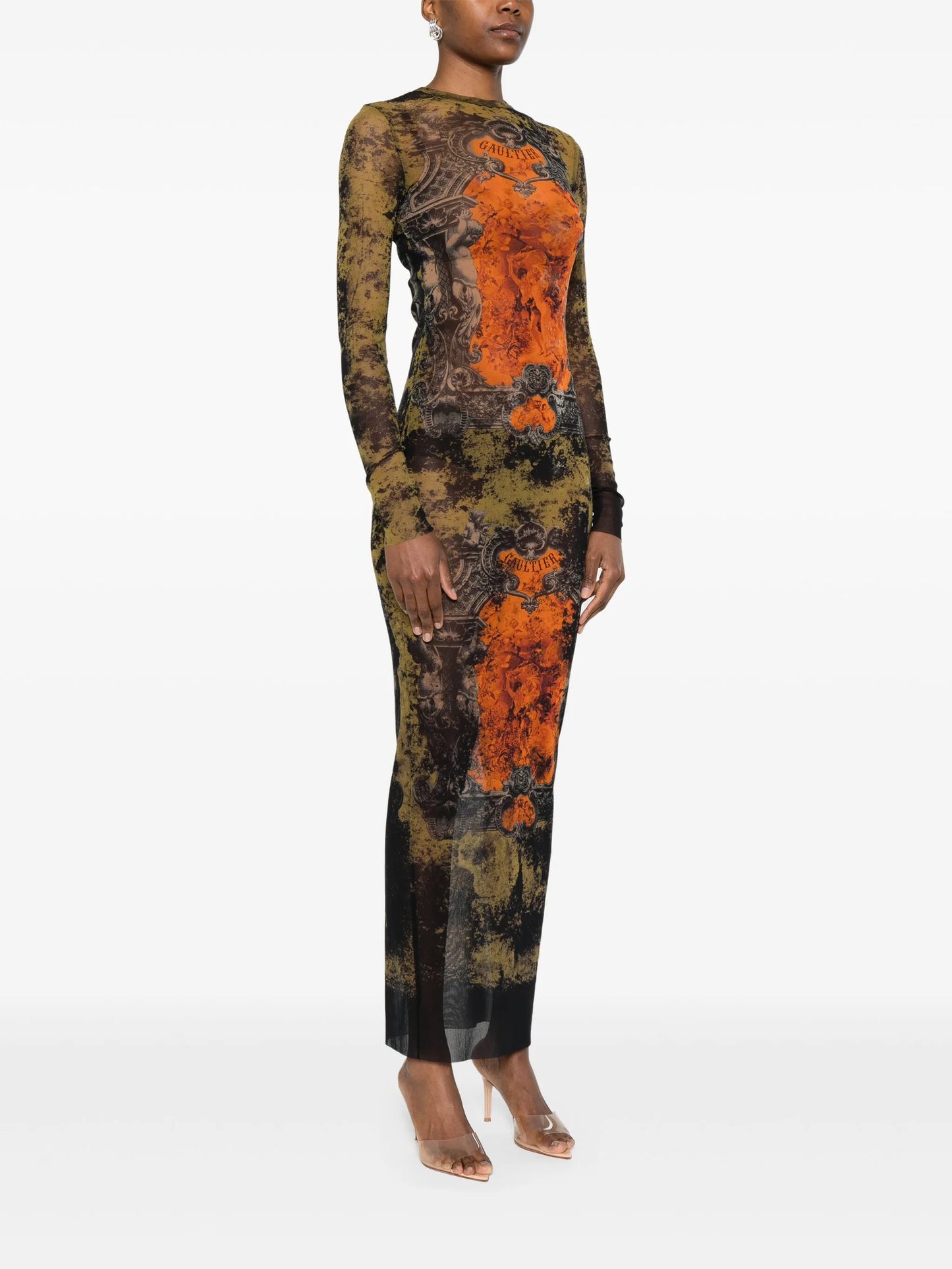 graphic-print maxi dress