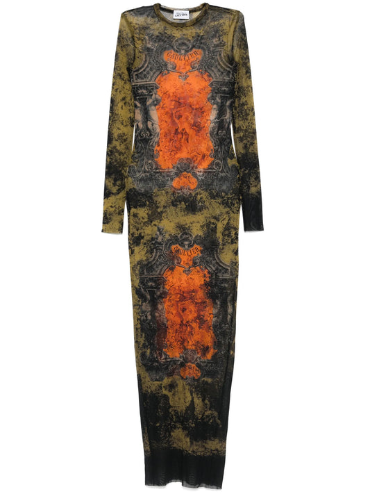 graphic-print maxi dress