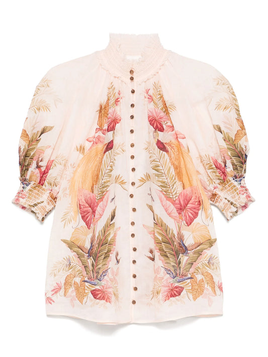 floral-print shirt