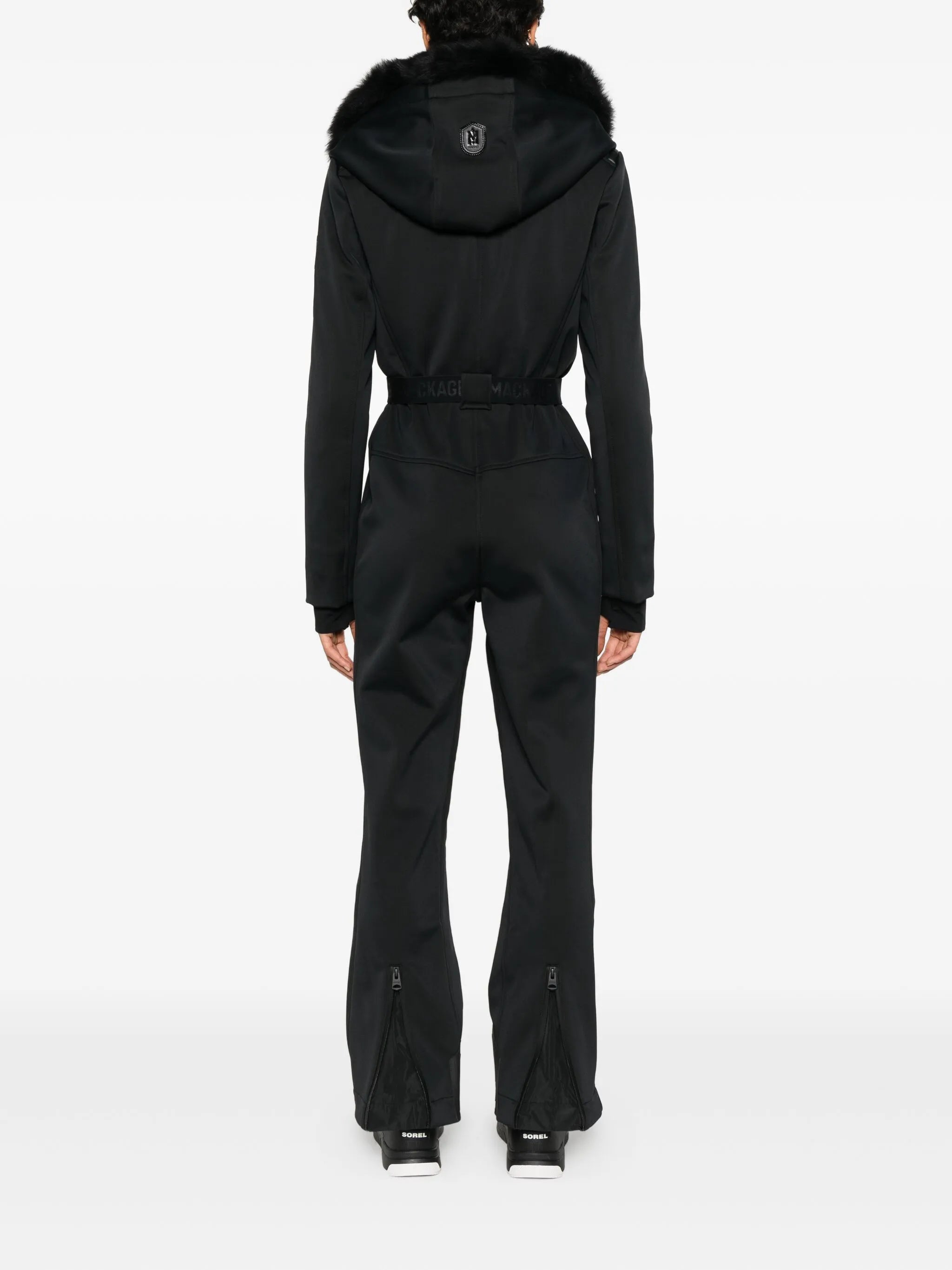 Elle-Sh fur hooded ski suit