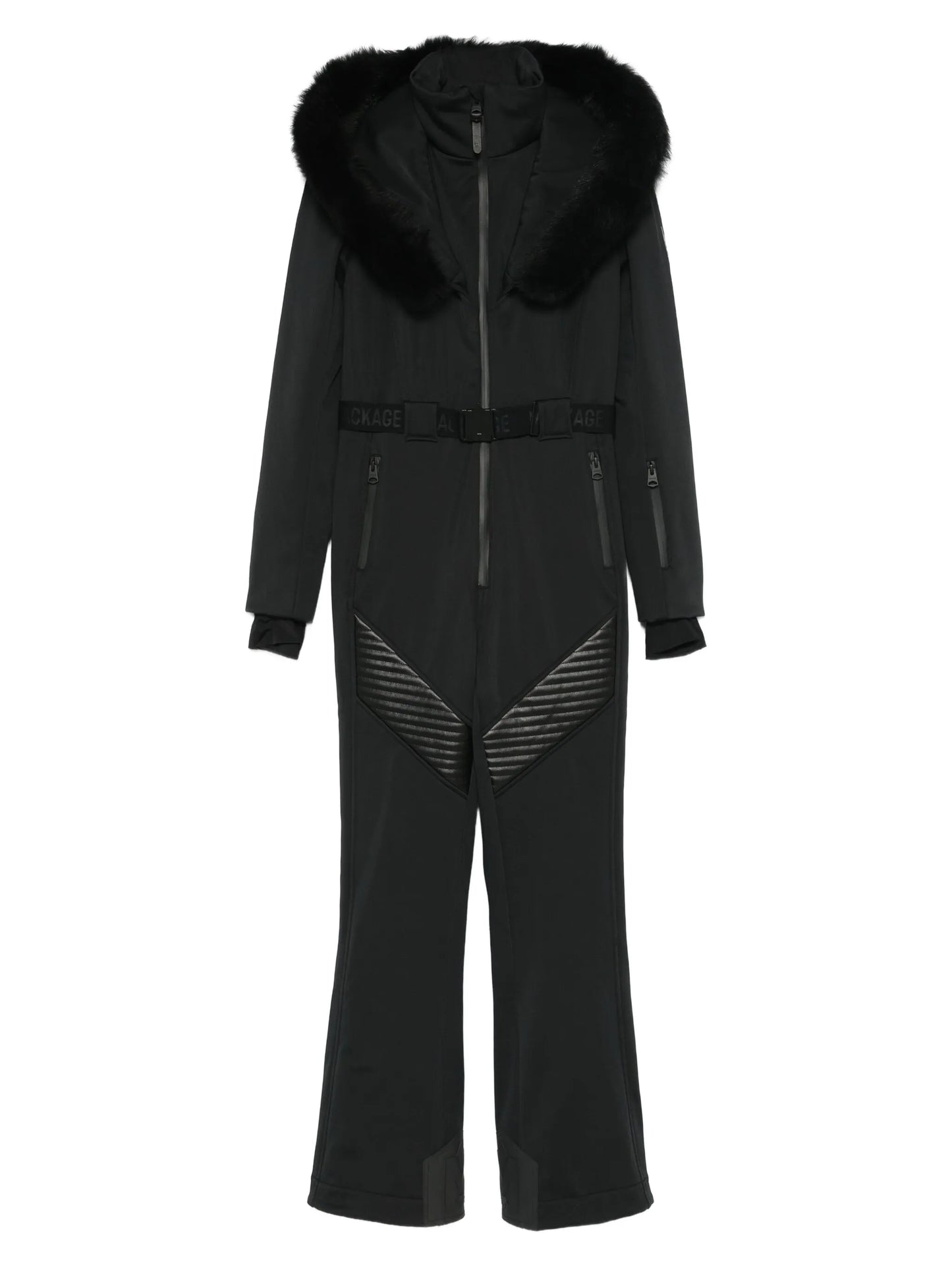 Elle-Sh fur hooded ski suit