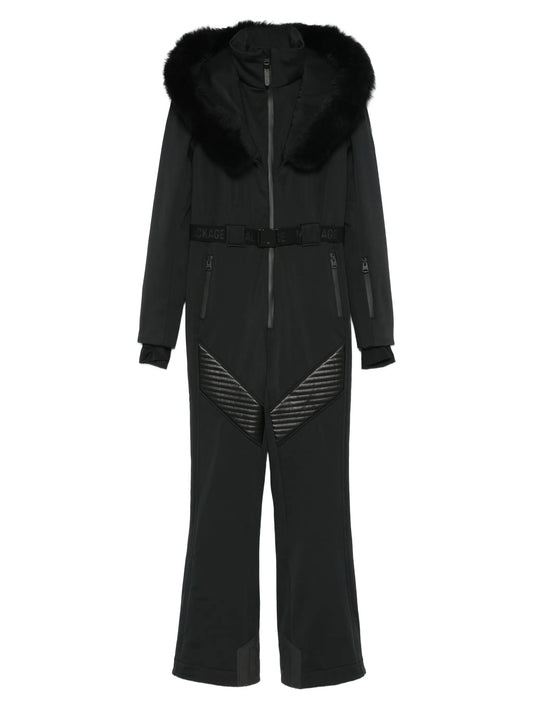 Elle-Sh fur hooded ski suit