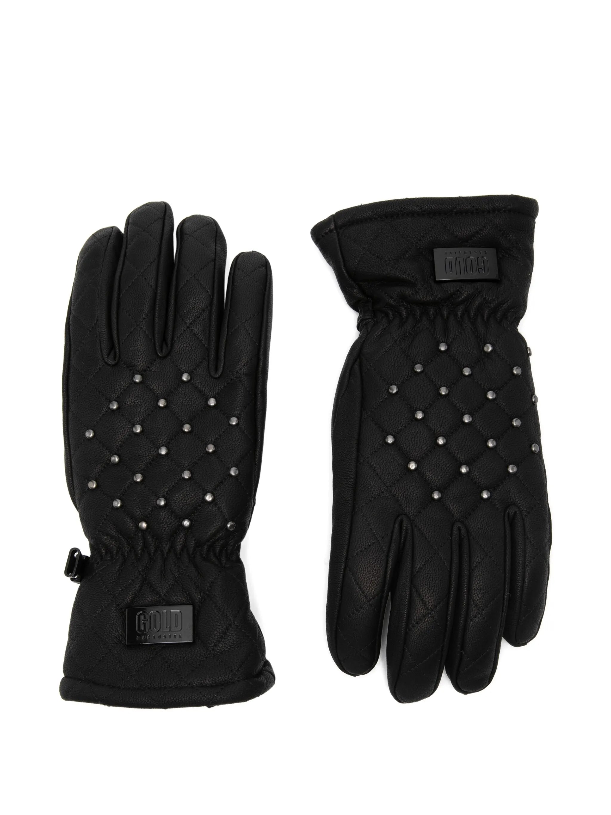 quilted embellished gloves