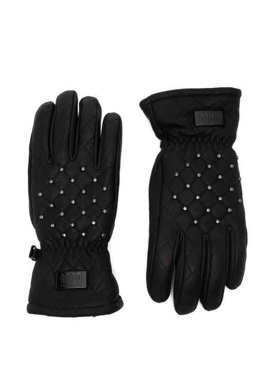 quilted embellished gloves
