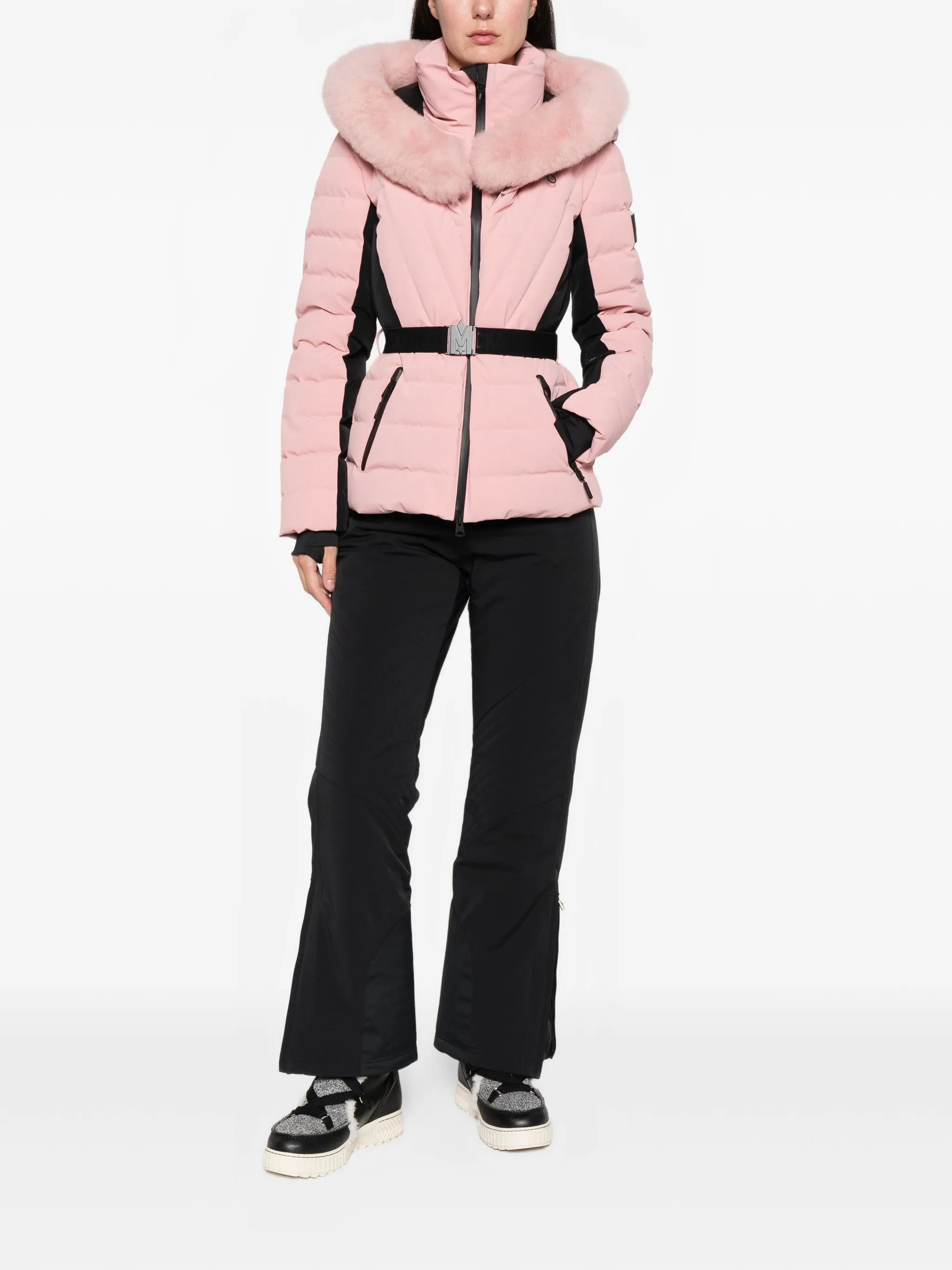 Elita-Shr fur belted ski jacket