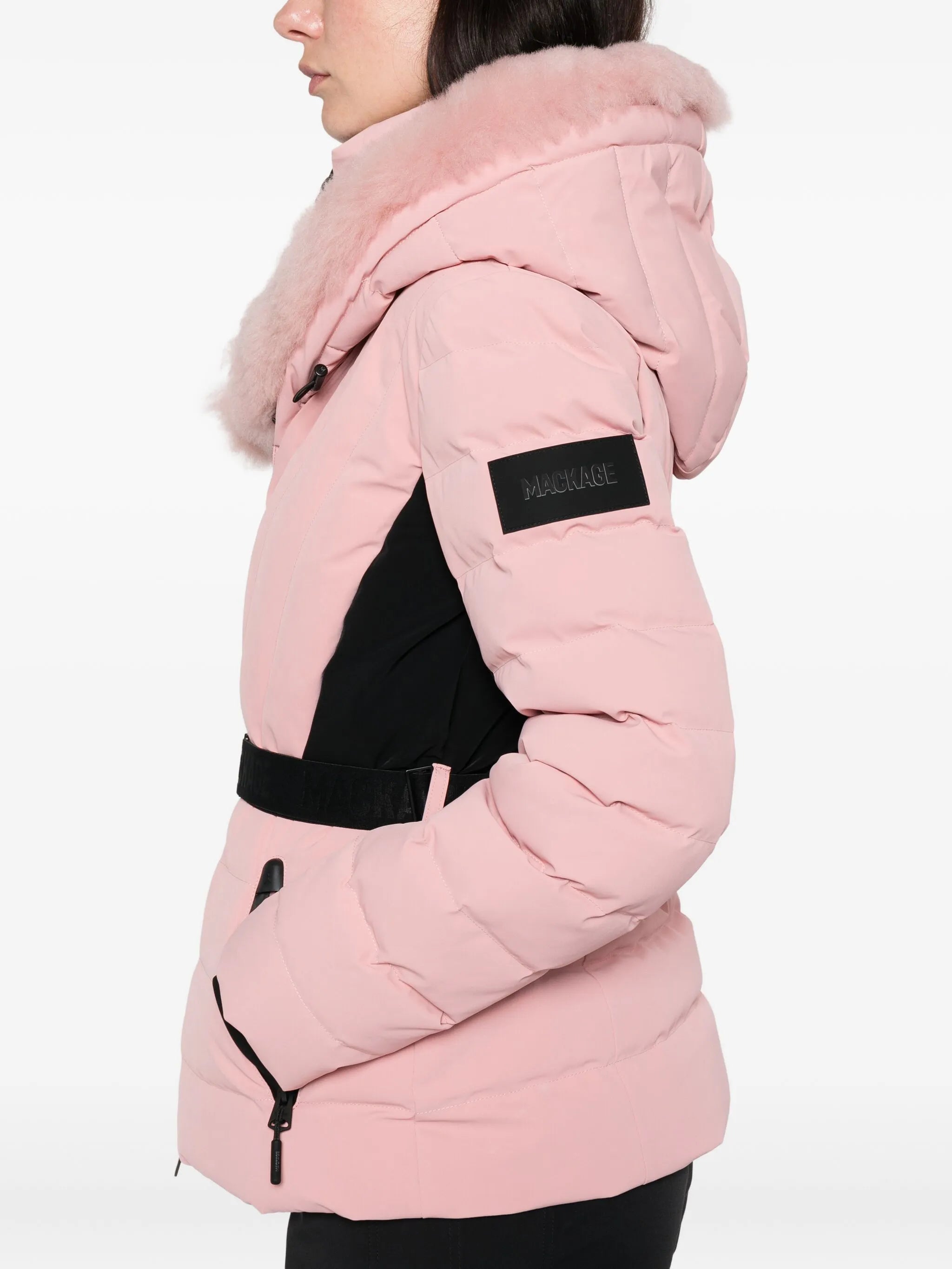 Elita-Shr fur belted ski jacket