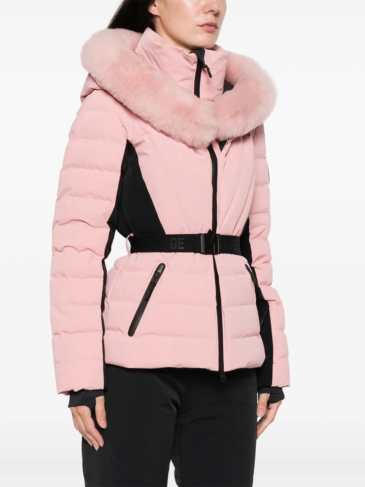 Elita-Shr fur belted ski jacket