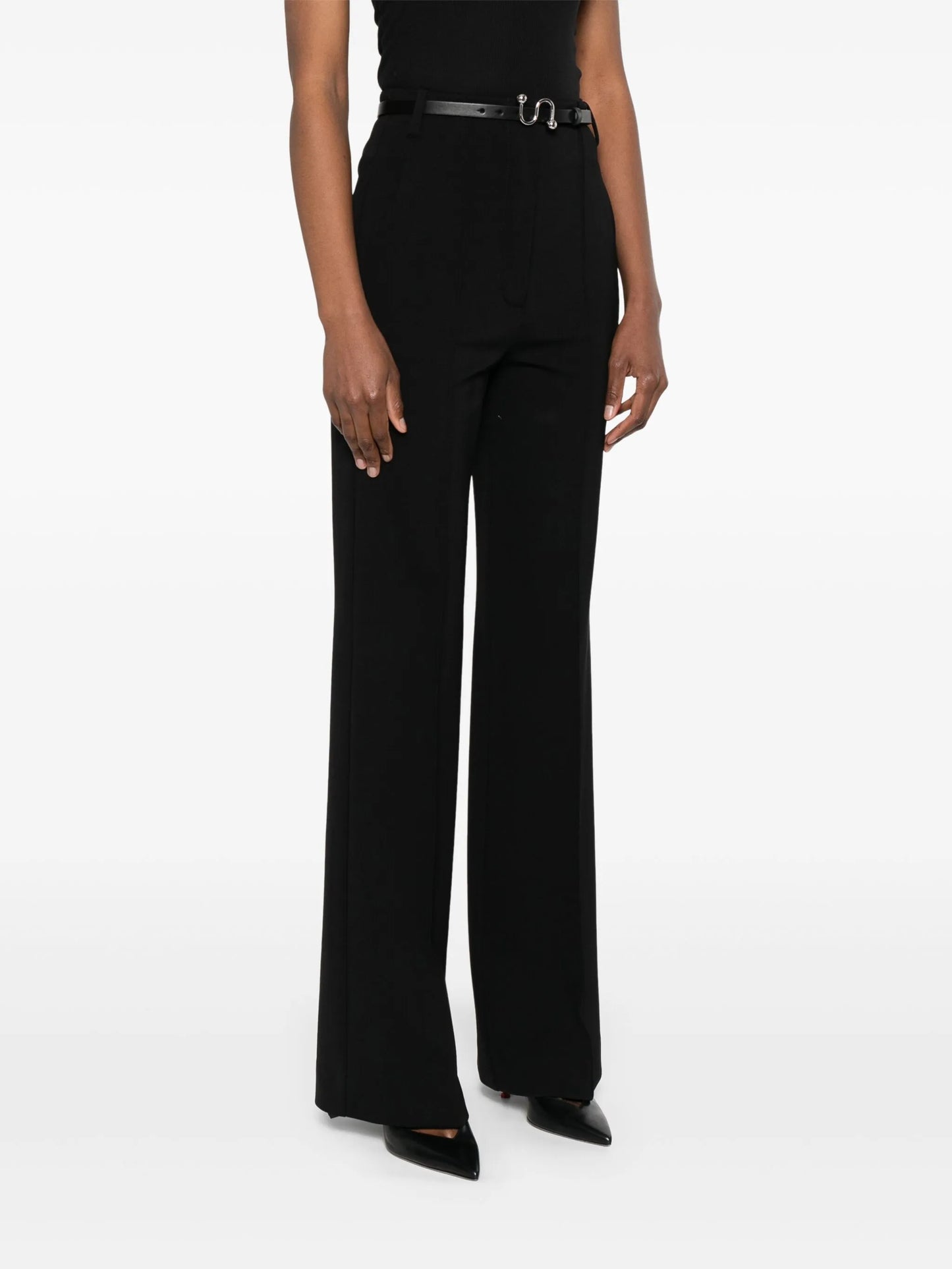 high-waisted trousers