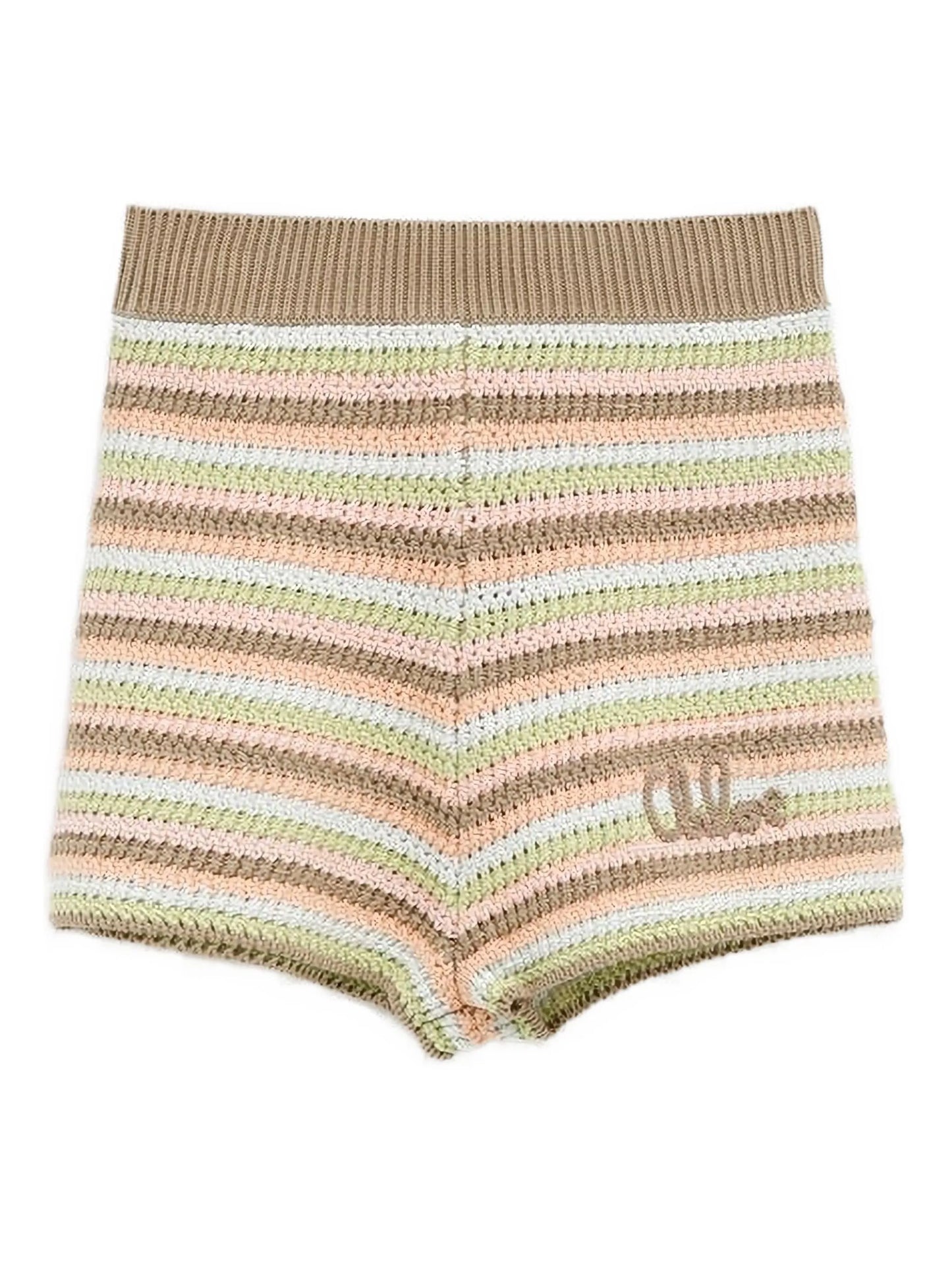 crochet-knit shorts