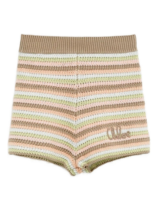 crochet-knit shorts