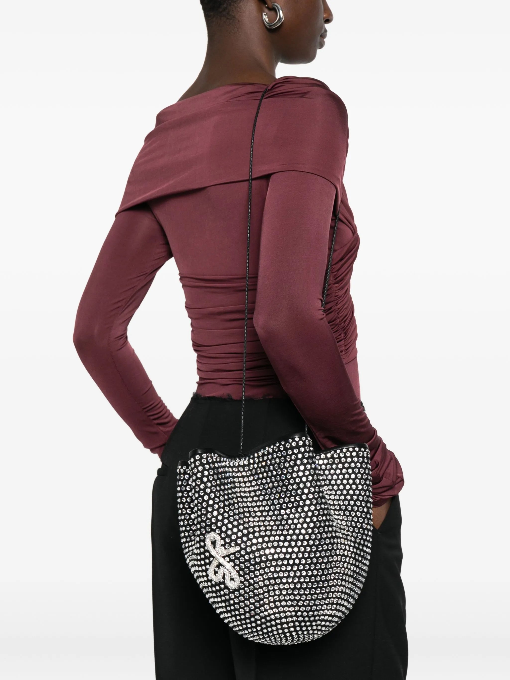 crystal-embellished bucket bag
