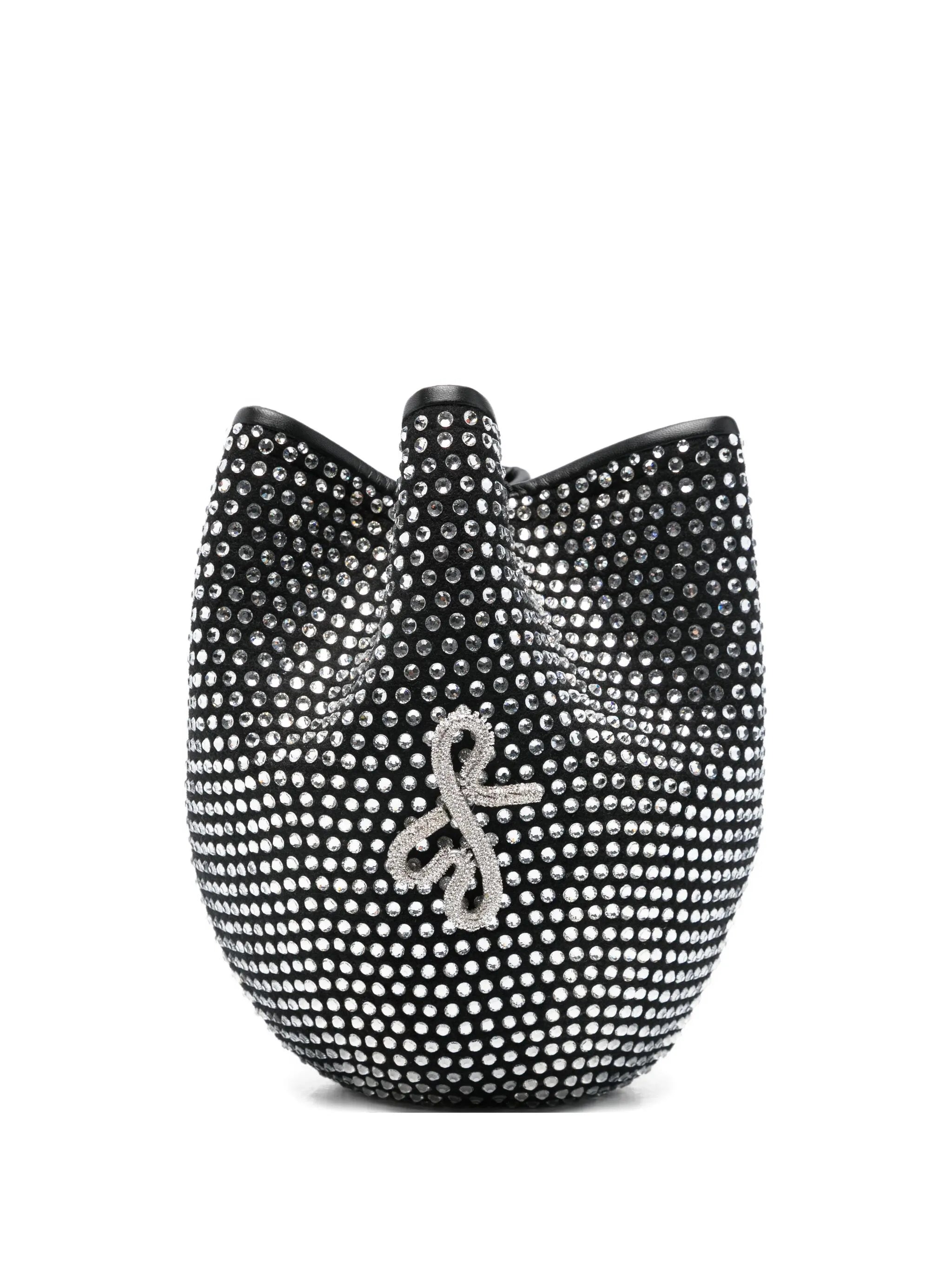 crystal-embellished bucket bag