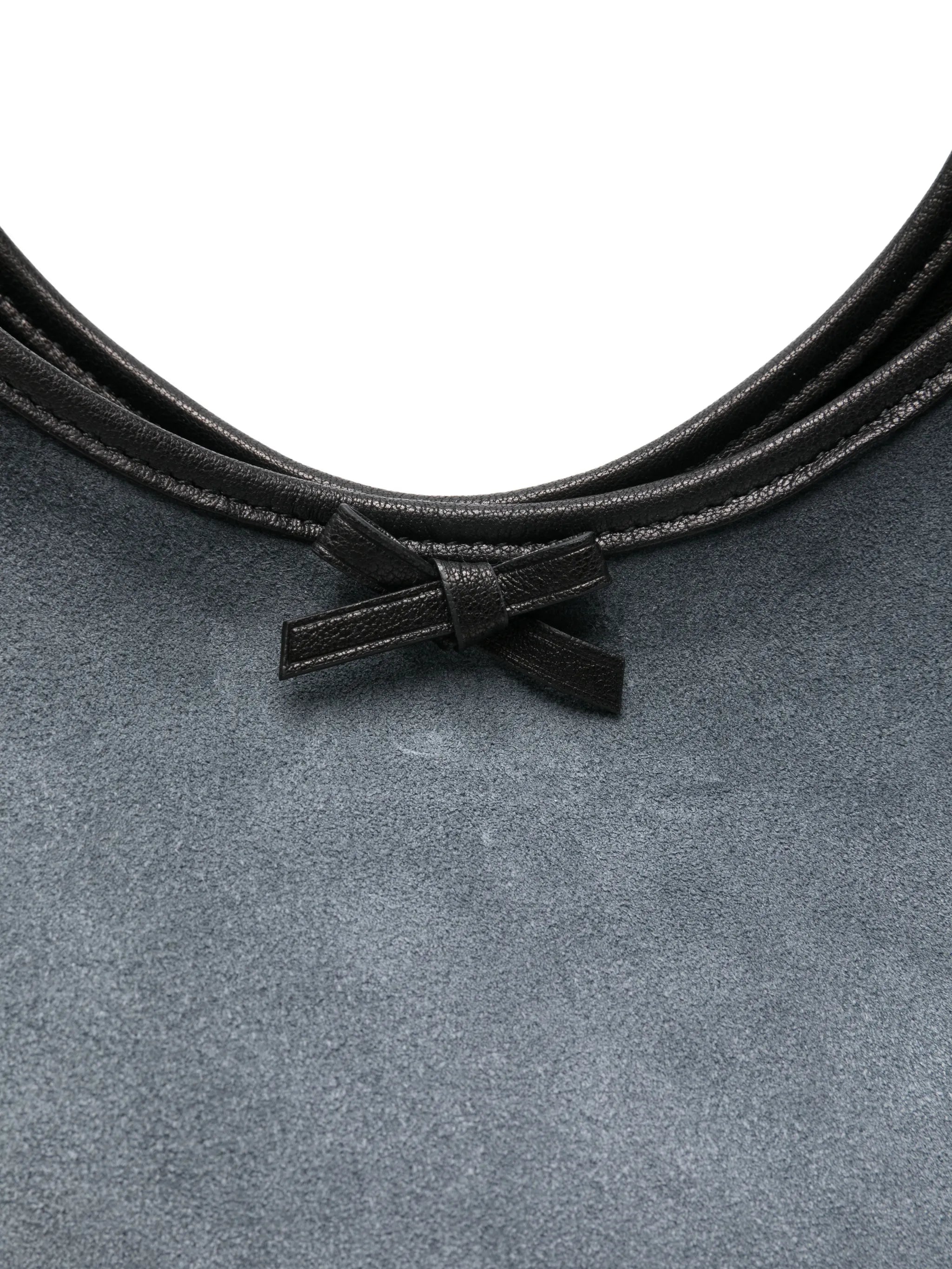 bow suede lau tote bag