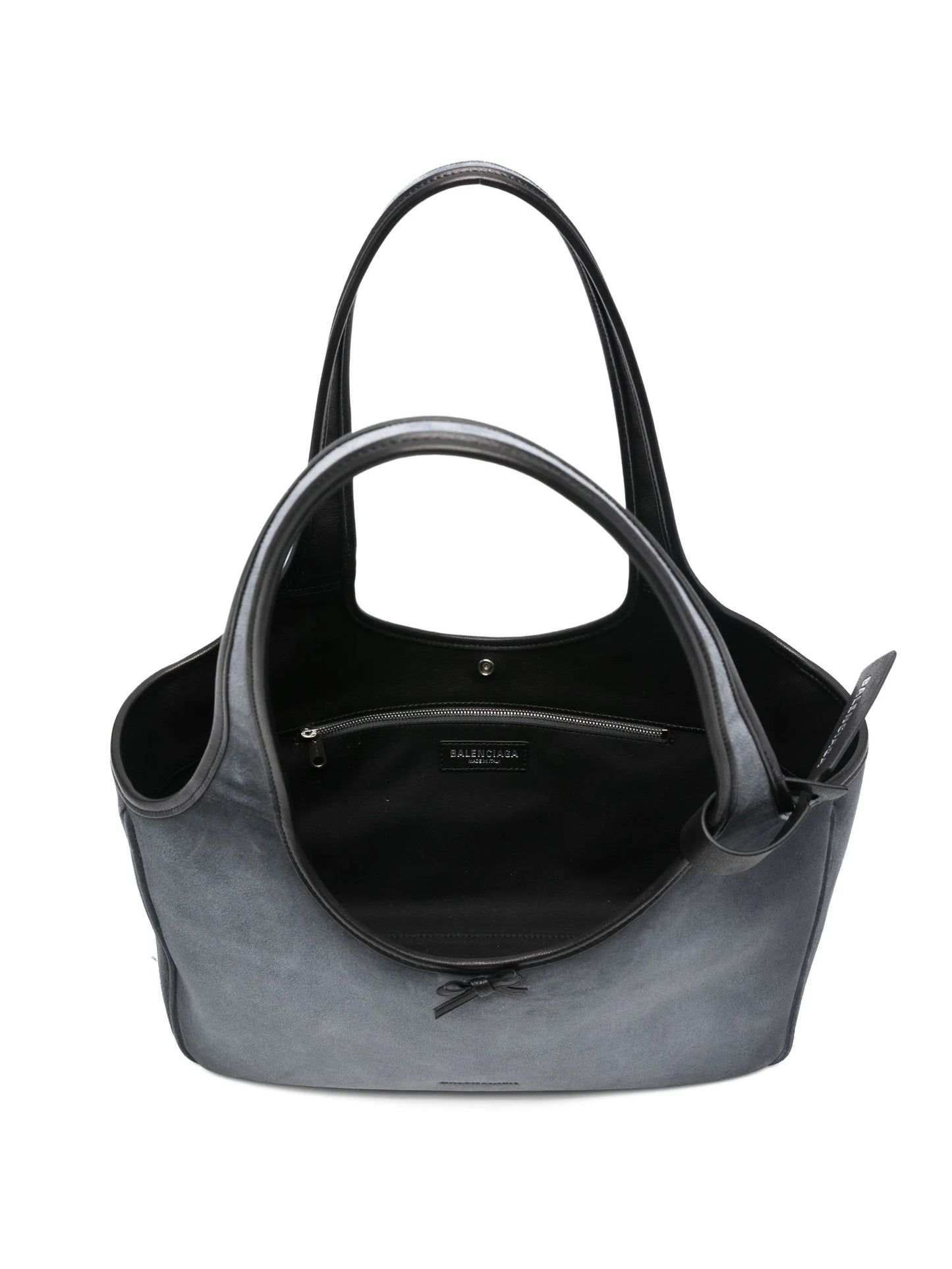 bow suede lau tote bag