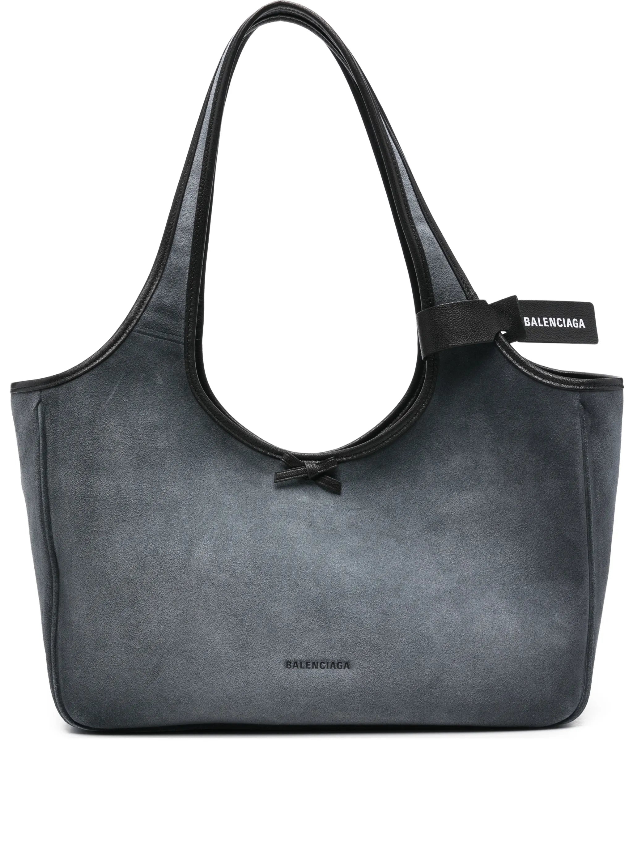 bow suede lau tote bag