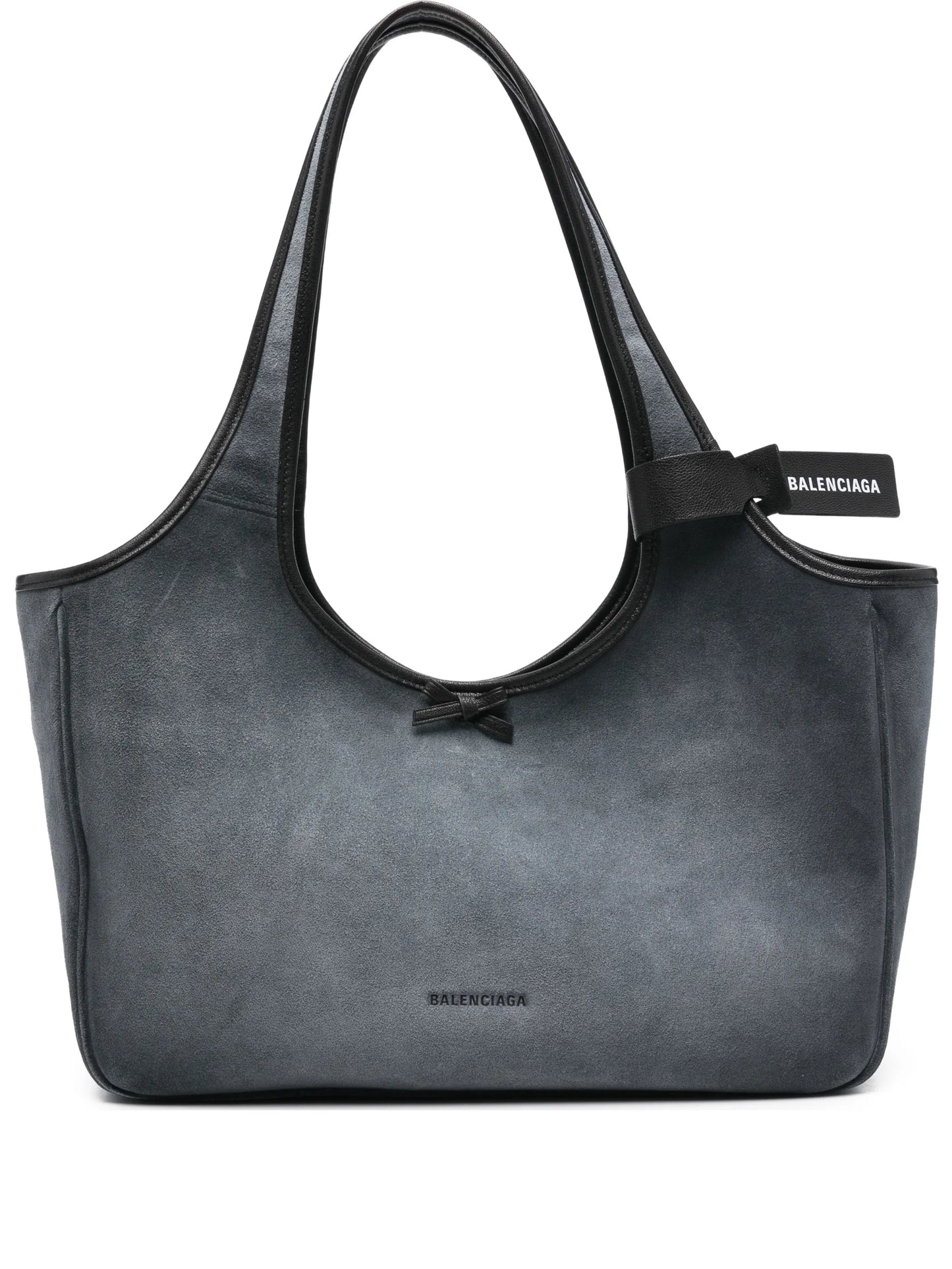 bow suede lau tote bag