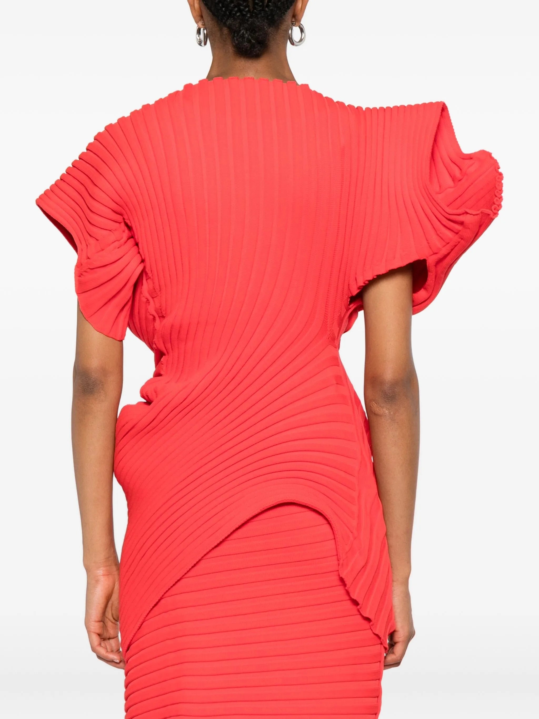 ribbed-knit short-sleeved top