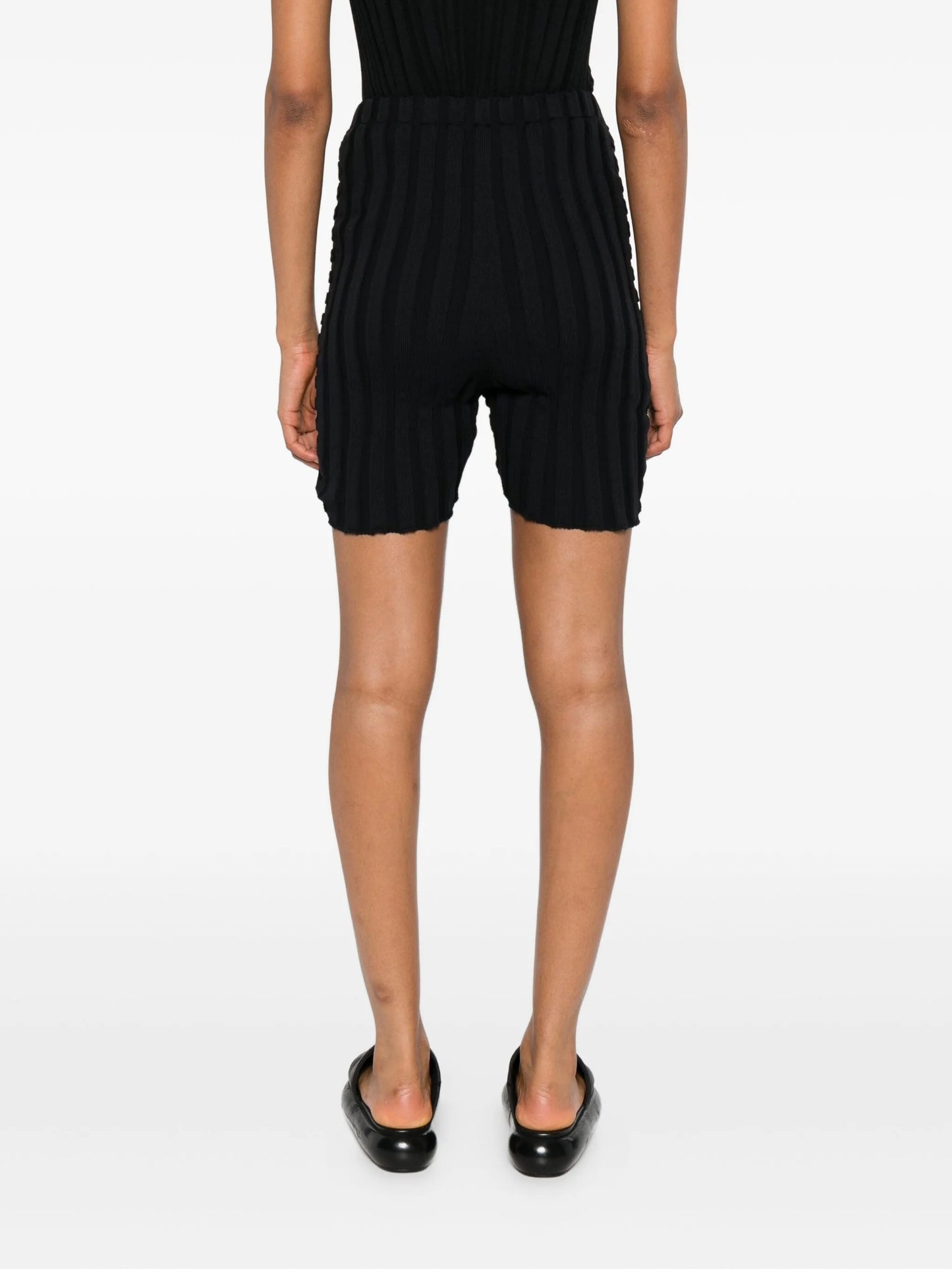 ribbed-knit shorts