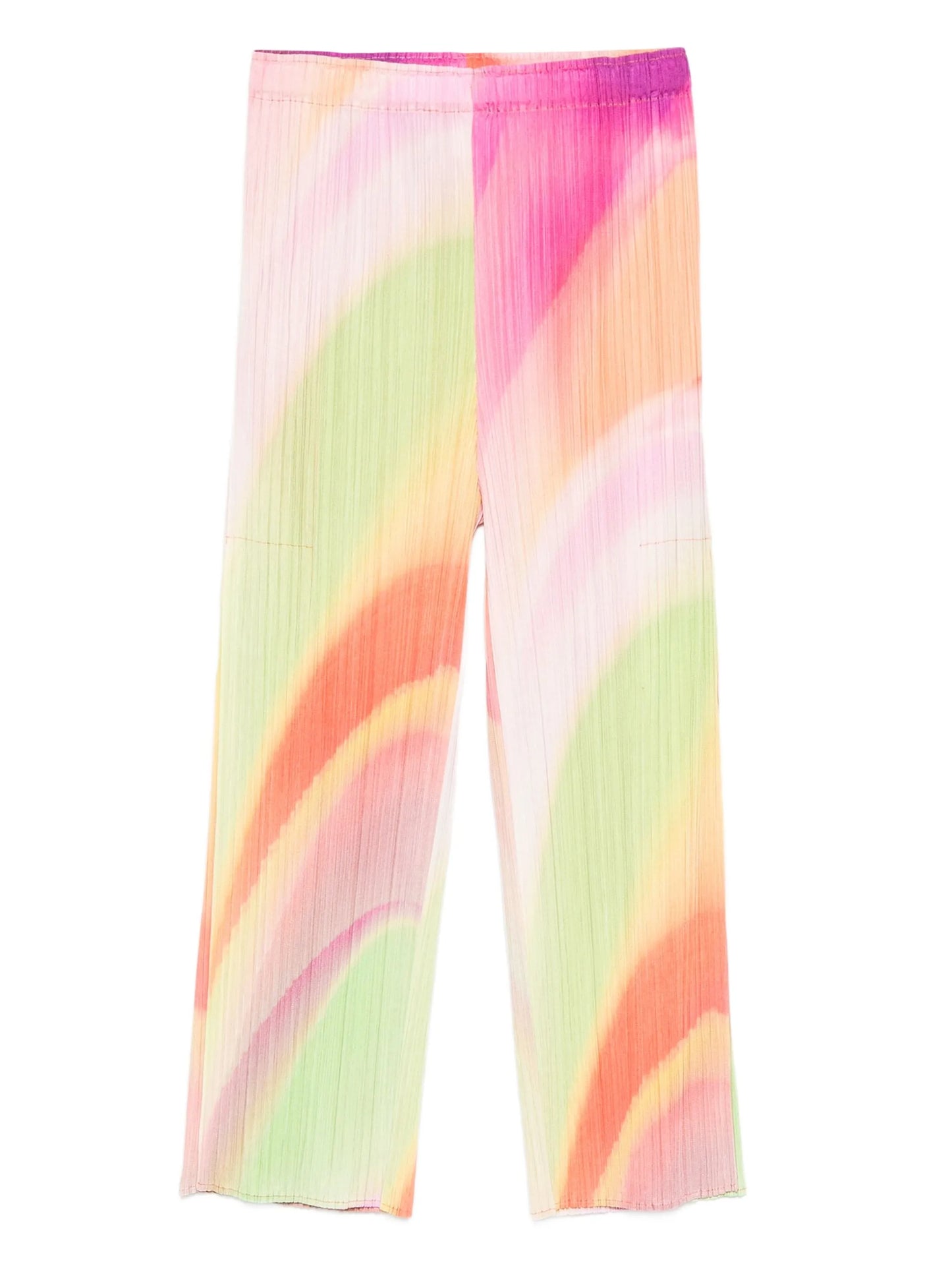 pleated straight-leg trousers