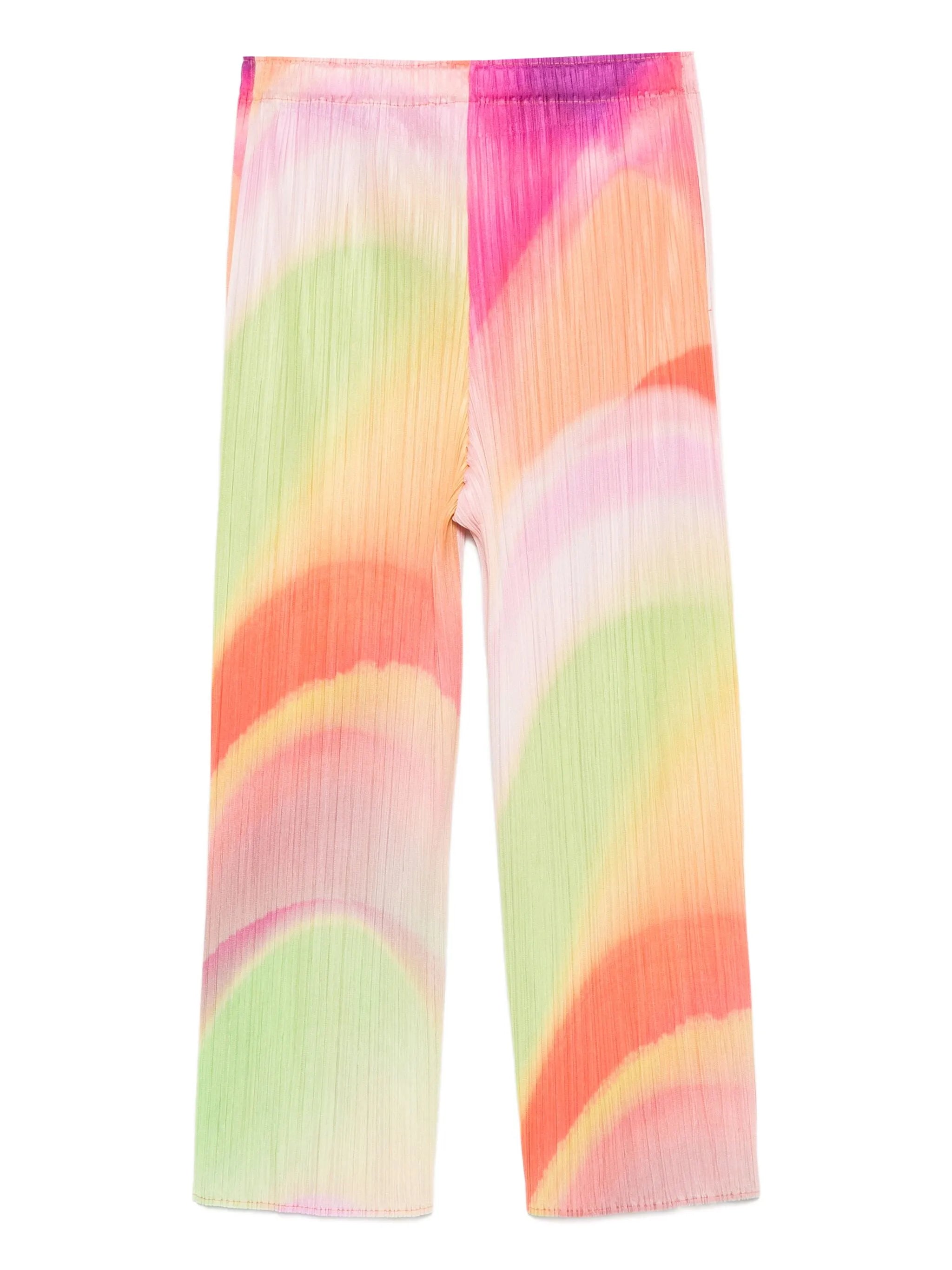 pleated straight-leg trousers