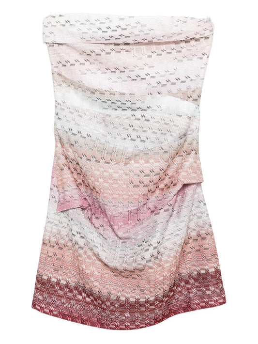 ombré-effect knitted mini dress