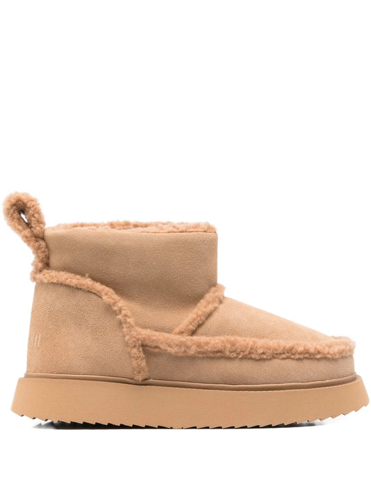 shearling-trim ankle boots