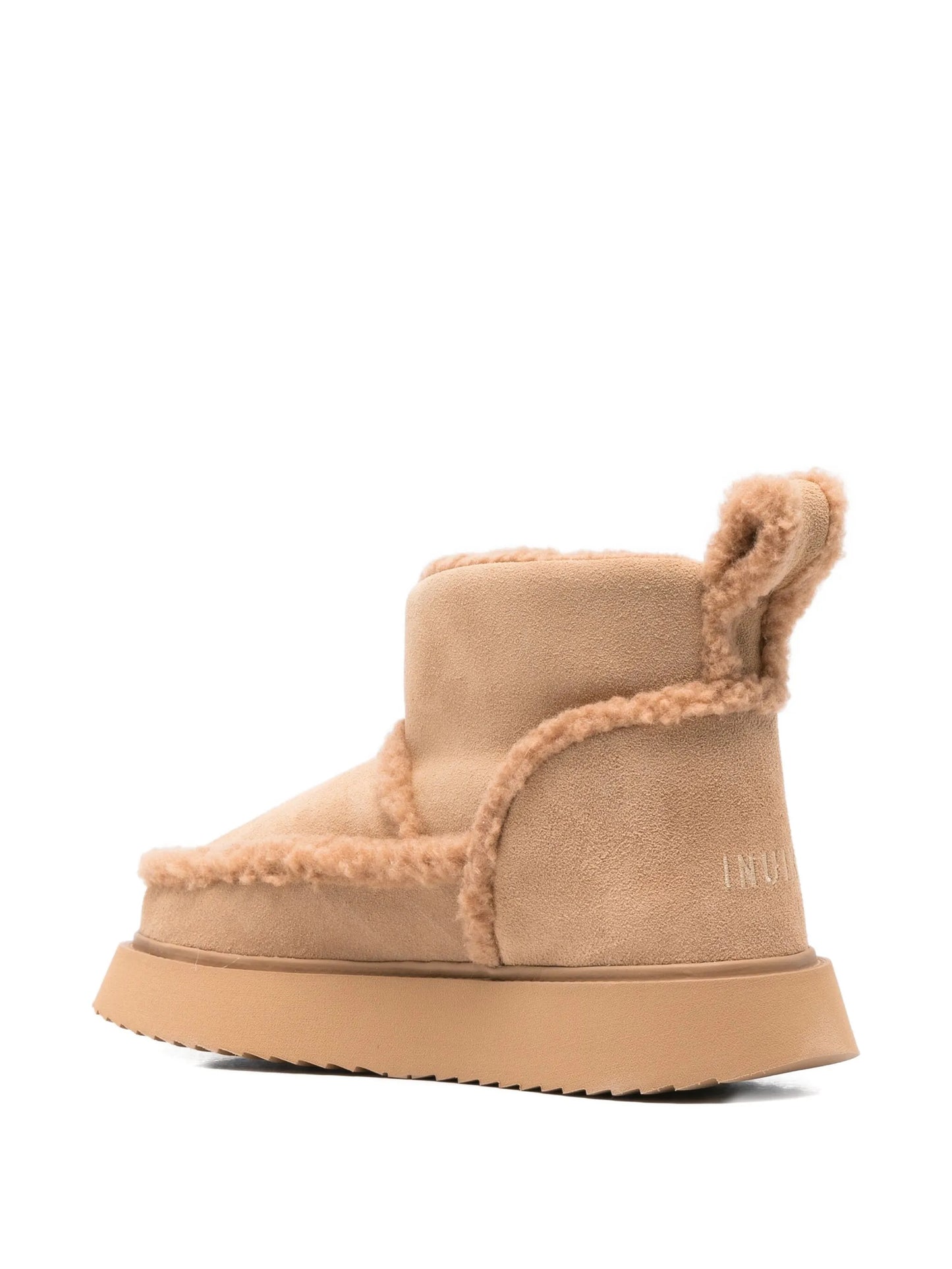 shearling-trim ankle boots