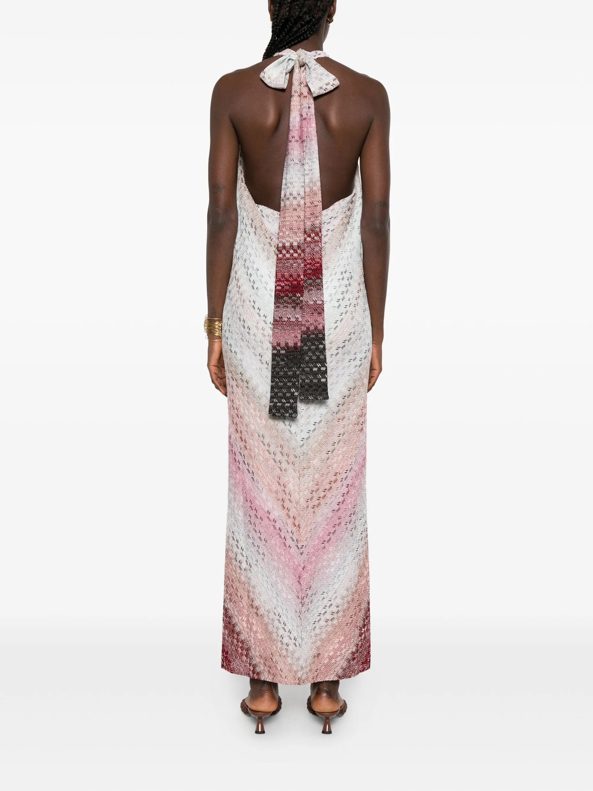 chevron highneck maxi dress