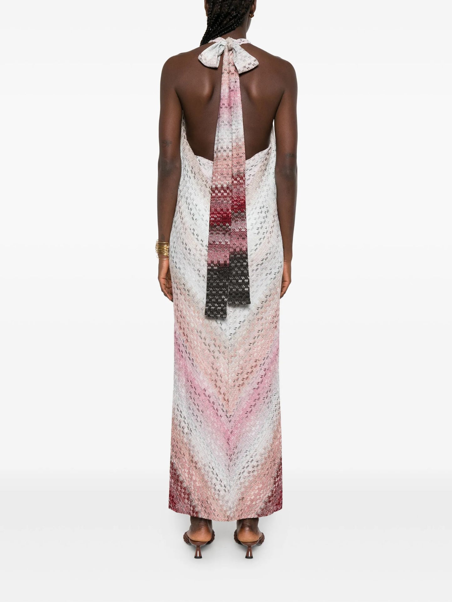 chevron highneck maxi dress