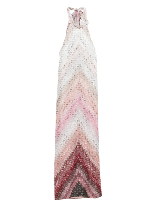 chevron highneck maxi dress