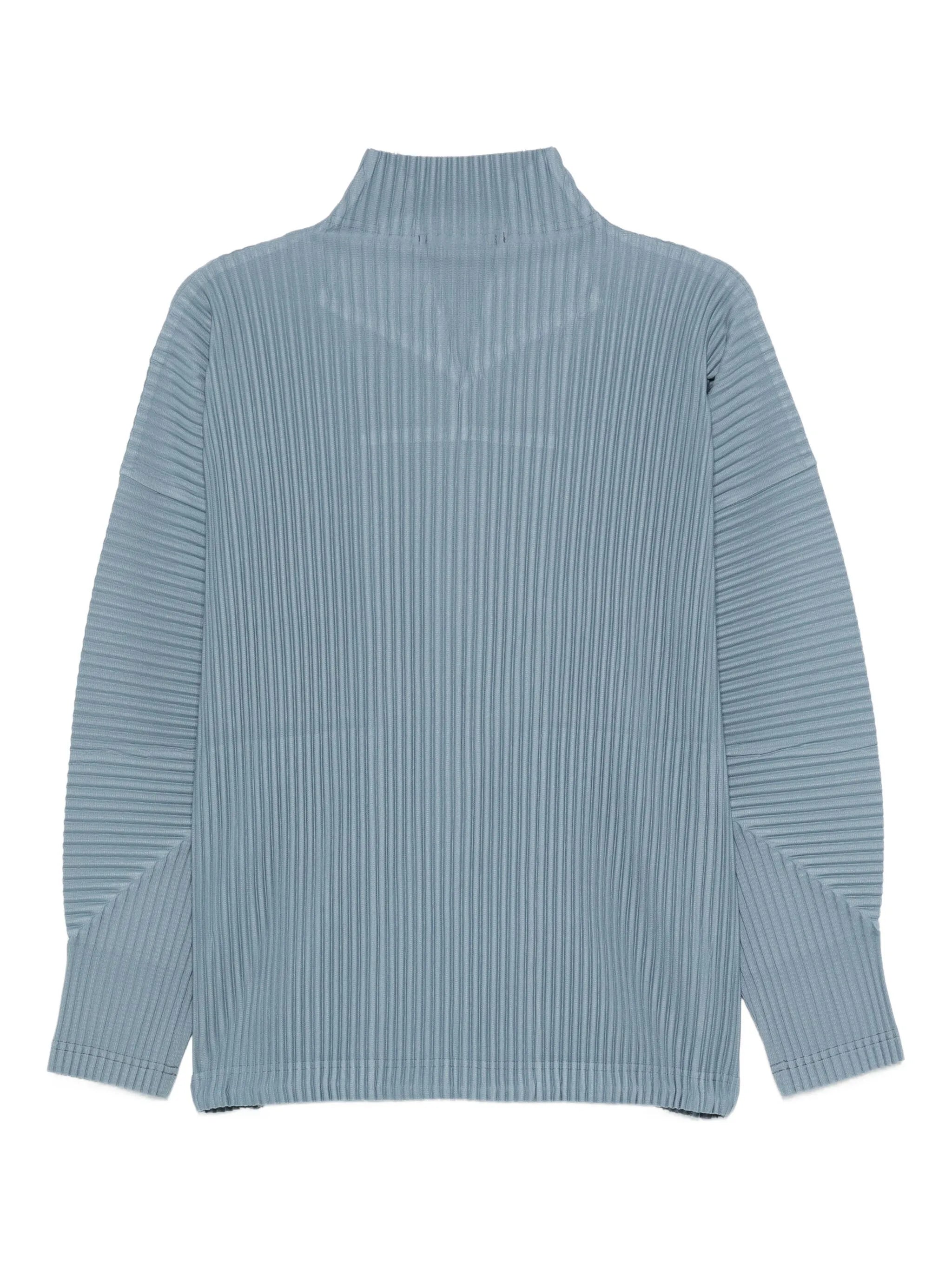 pleated funnel-neck jacket