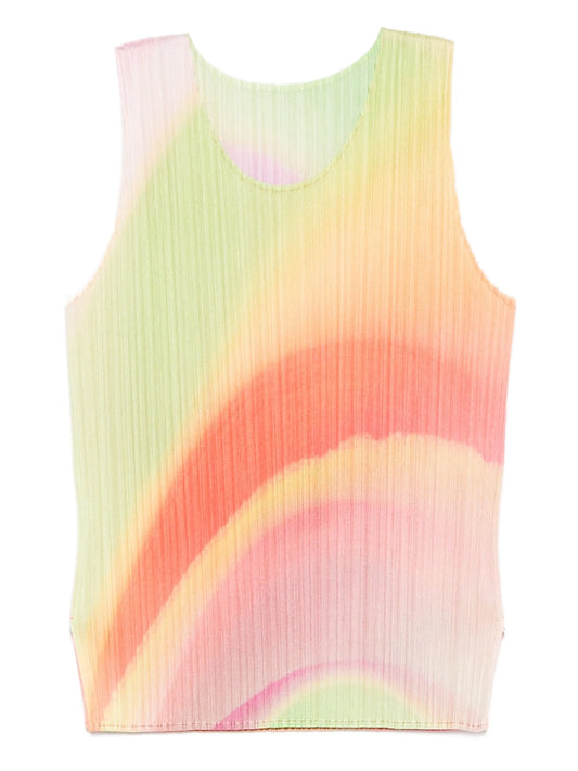 groove-print pleated top
