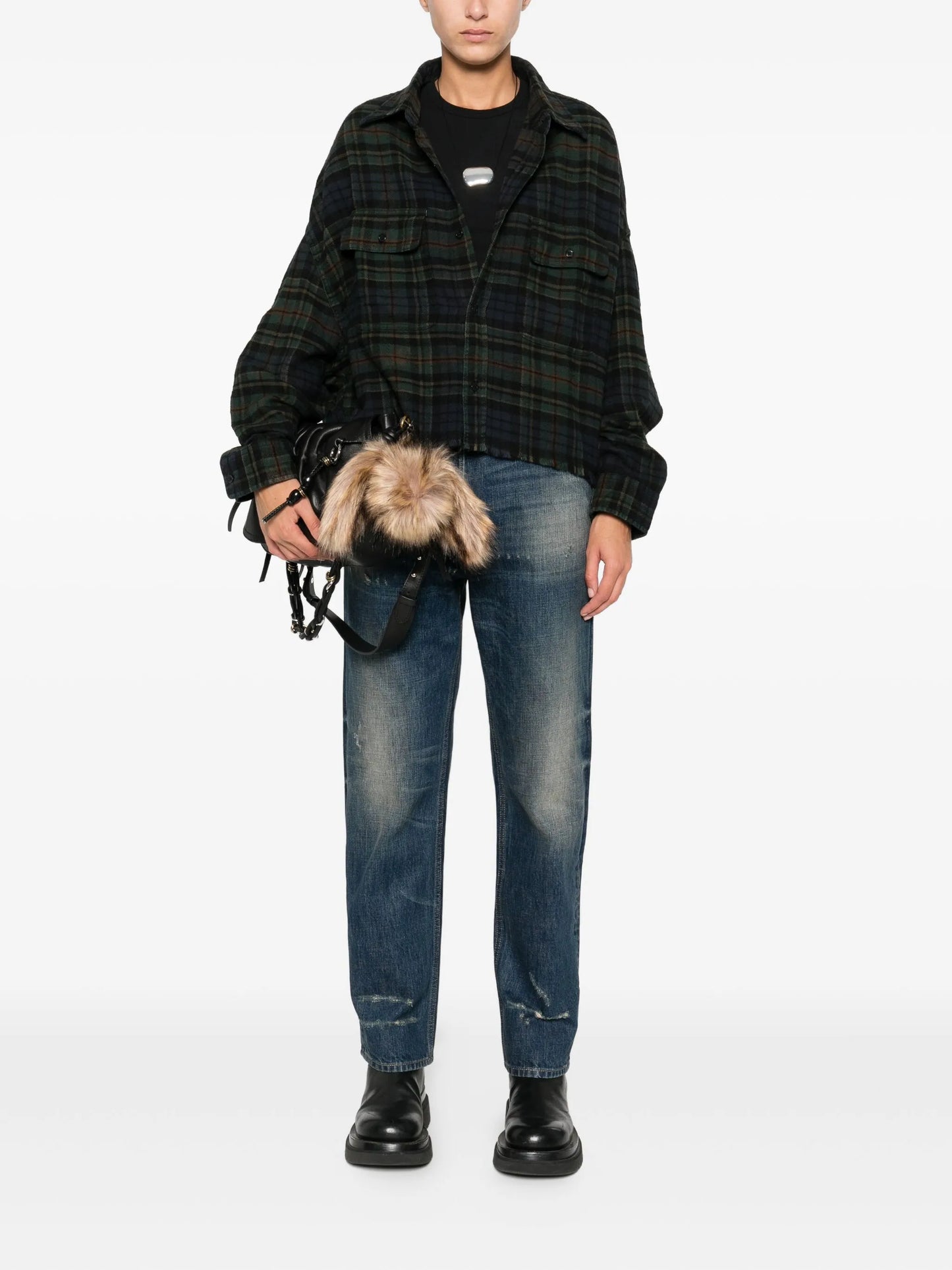frayed plaid shirt