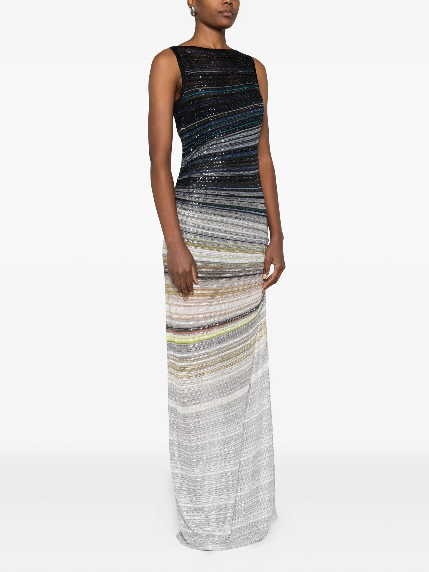 draped sleeveless maxi dress