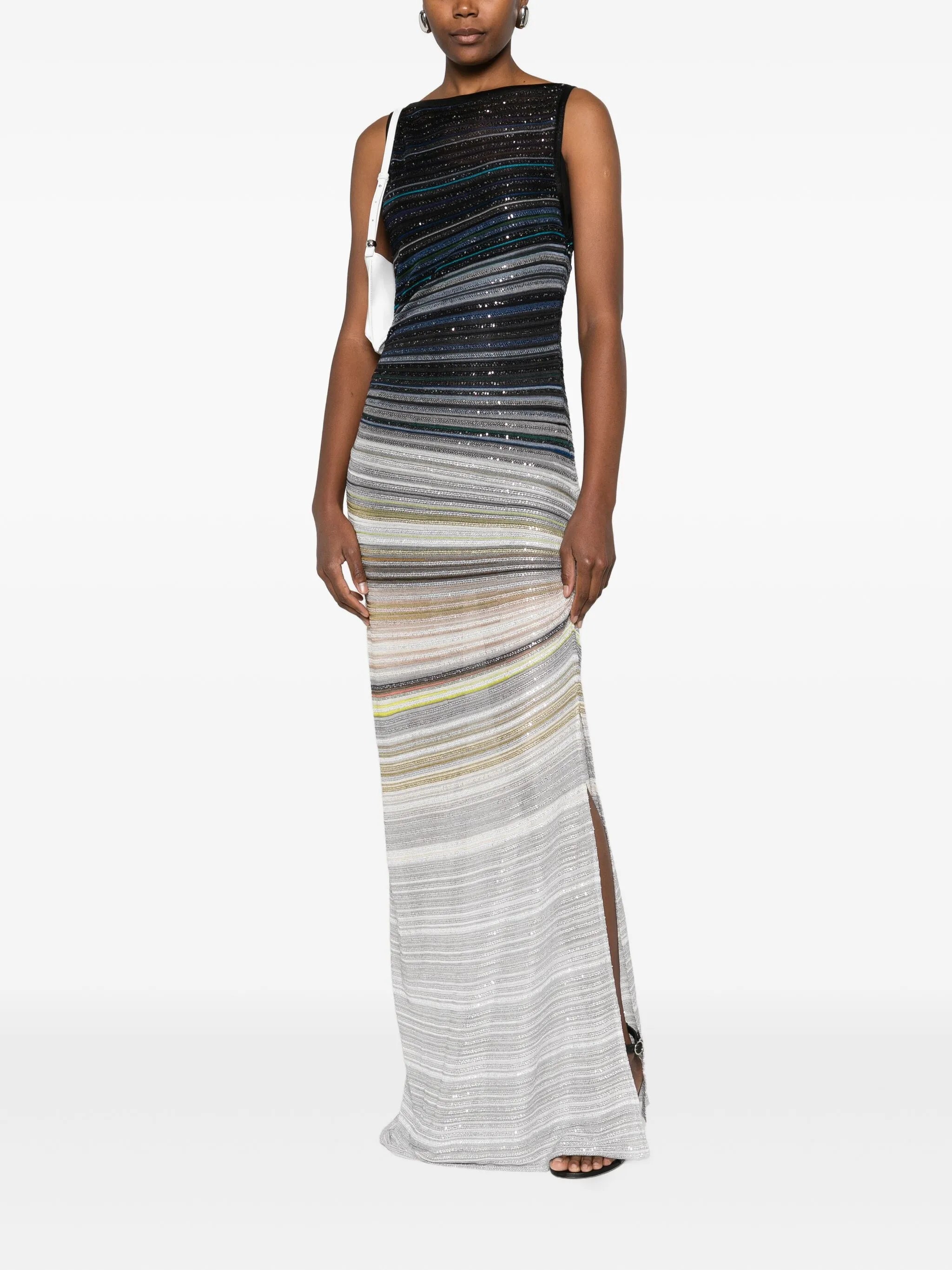 draped sleeveless maxi dress