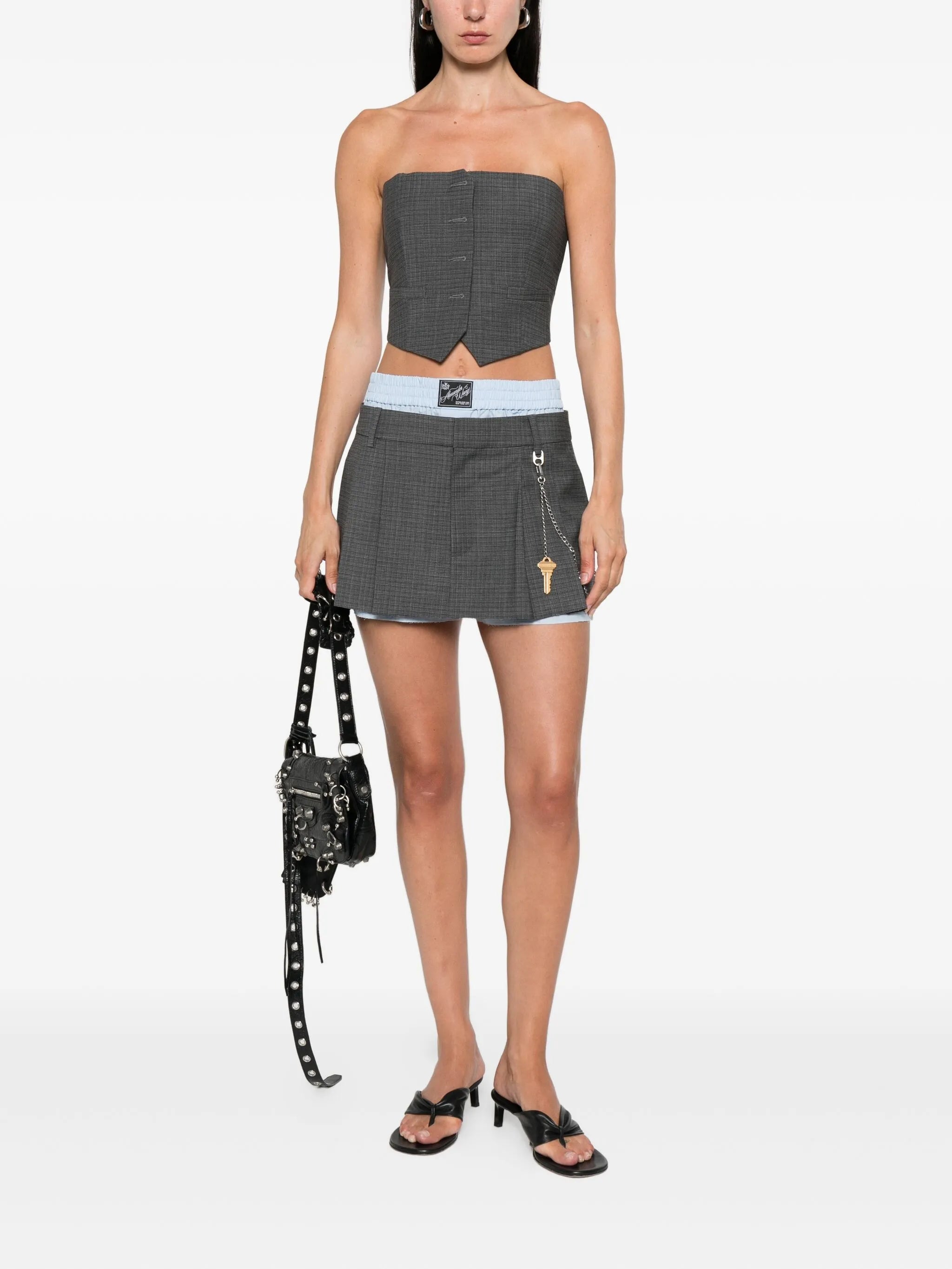 pleated key-chain shorts