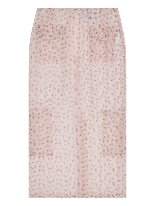 Valletta rose-print midi skirt